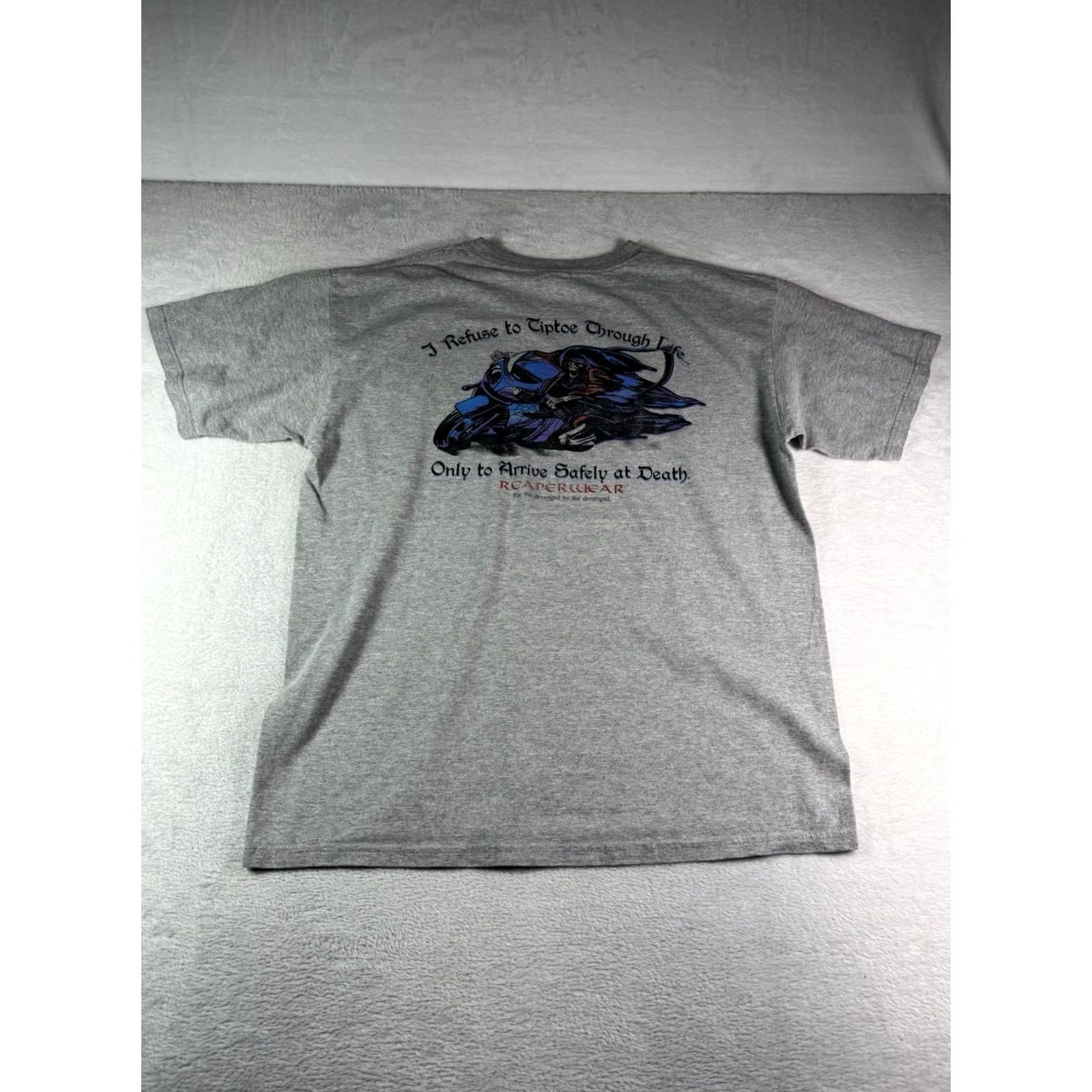 Vintage VTG Reaperwear "I Refuse To Tip Toe Through Life" Men's T-Shirt L Gray Size US L / EU 52-54 / 3 - 2 Thumbnail