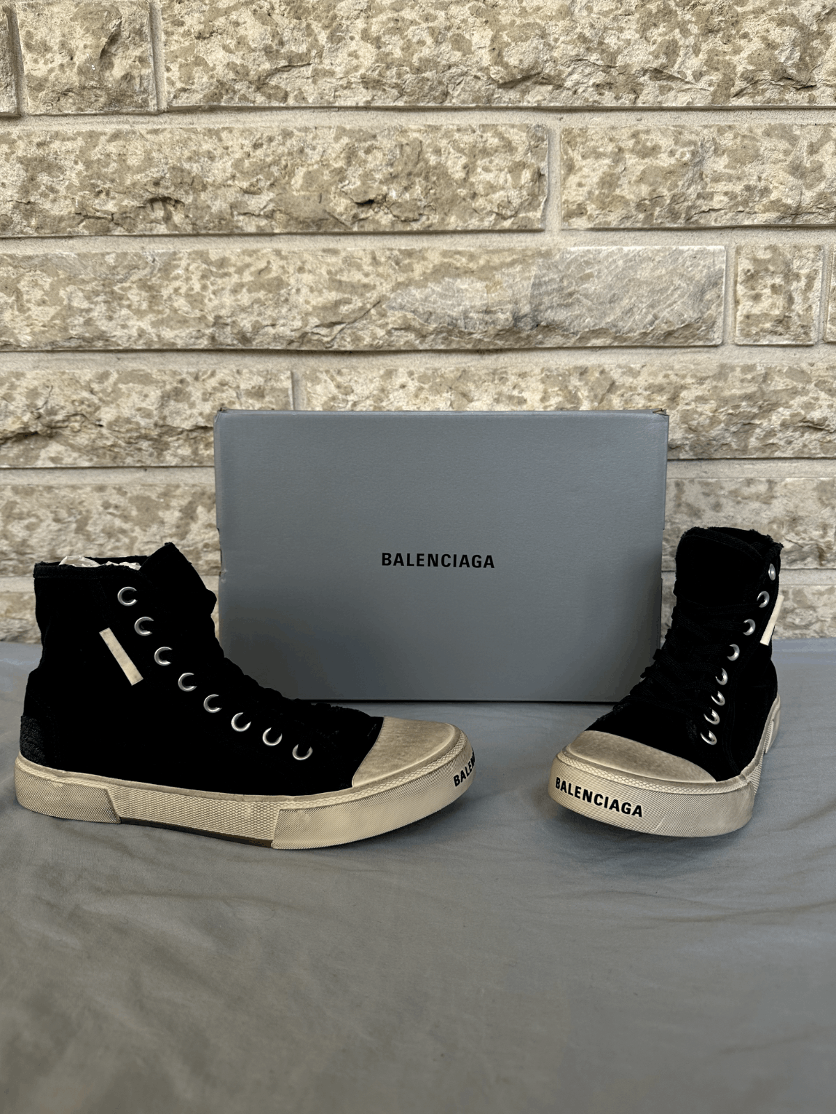 Balenciaga Balenciaga Black Paris HighTop Shoes With Distressing Size Size US 7 / EU 40 - 5 Thumbnail
