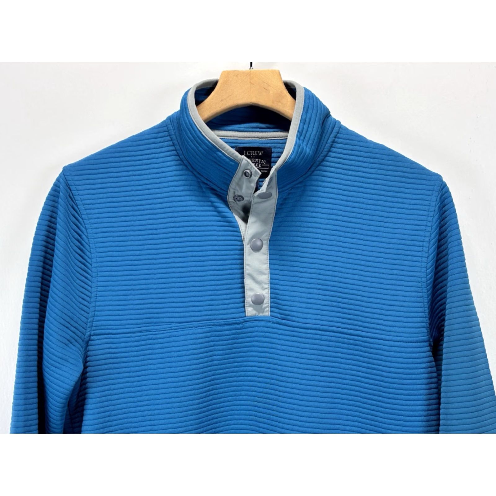 J.Crew J Crew Mens Quilted Knit Pullover Medium Fleece 1/4 Snap Button Preppy Style Size US S / EU 44-46 / 1 - 2 Thumbnail
