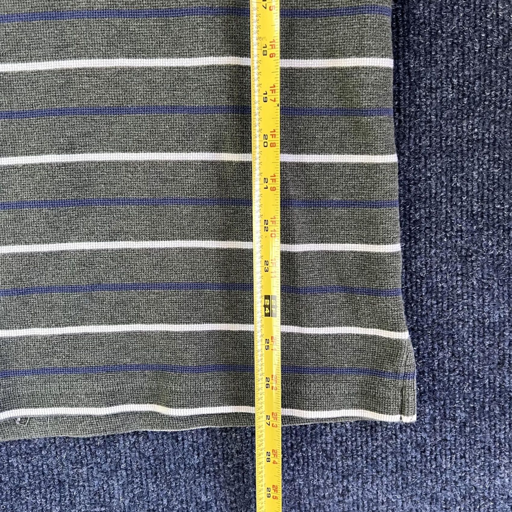 Vintage L.L. Bean Sweater Mens XLT Green Striped Crewneck Cotton Knit Pullover Big Tall Size US XL / EU 56 / 4 - 6 Thumbnail