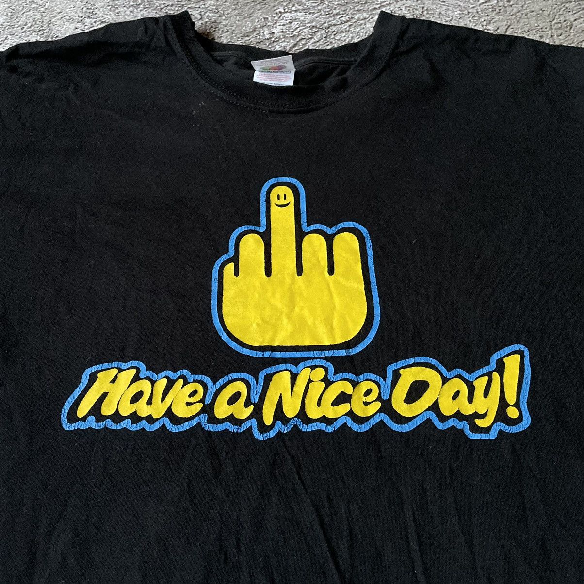 Band Tees Vintage Y2K ADULT “ NICE DAY FUCK MIDDLE FINGER“ FUNNY TEE Size US L / EU 52-54 / 3 - 3 Thumbnail