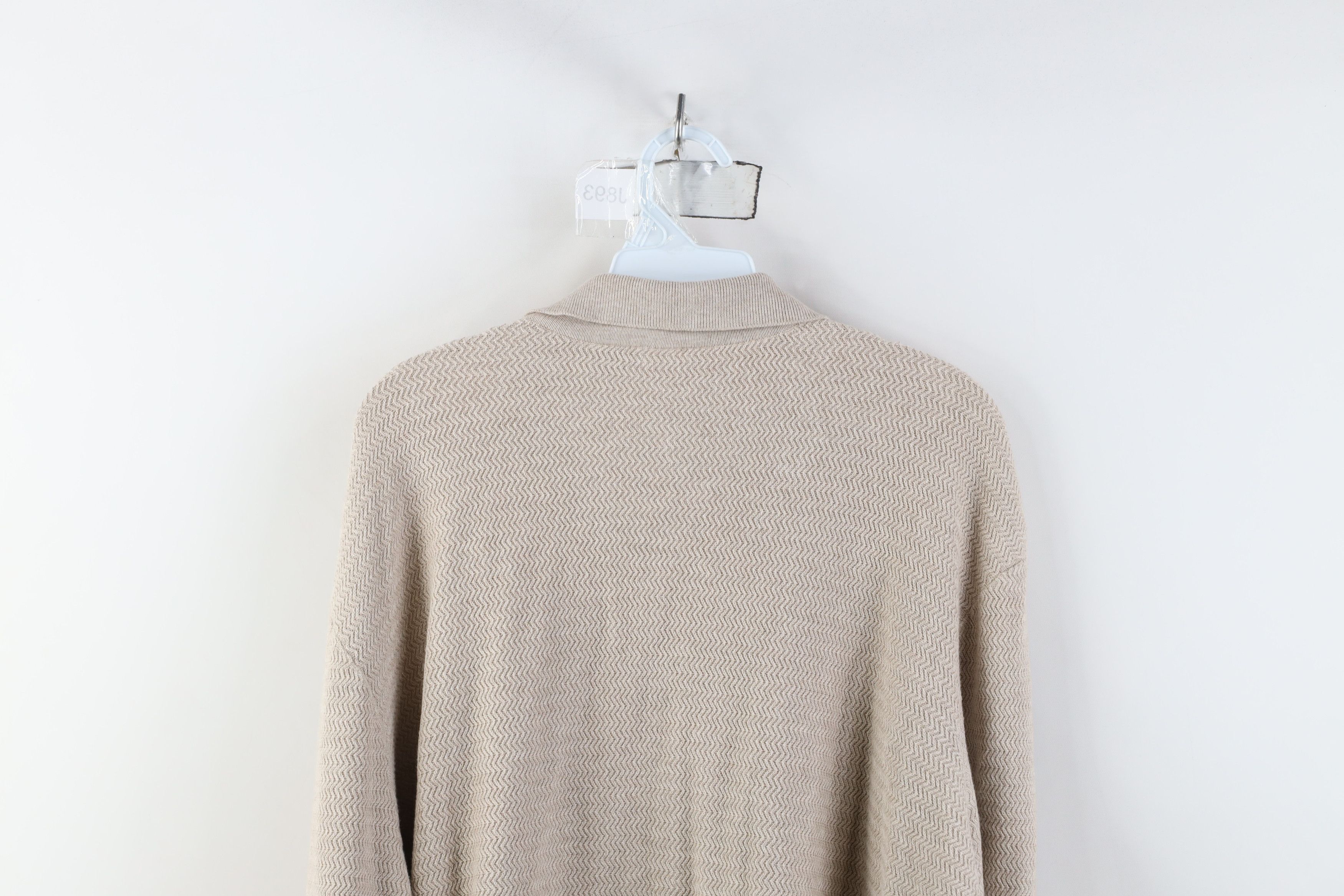 Vintage Vintage 90s Y2K Streetwear Collared Long Sleeve Polo Beige Size US XXL / EU 58 / 5 - 9 Thumbnail