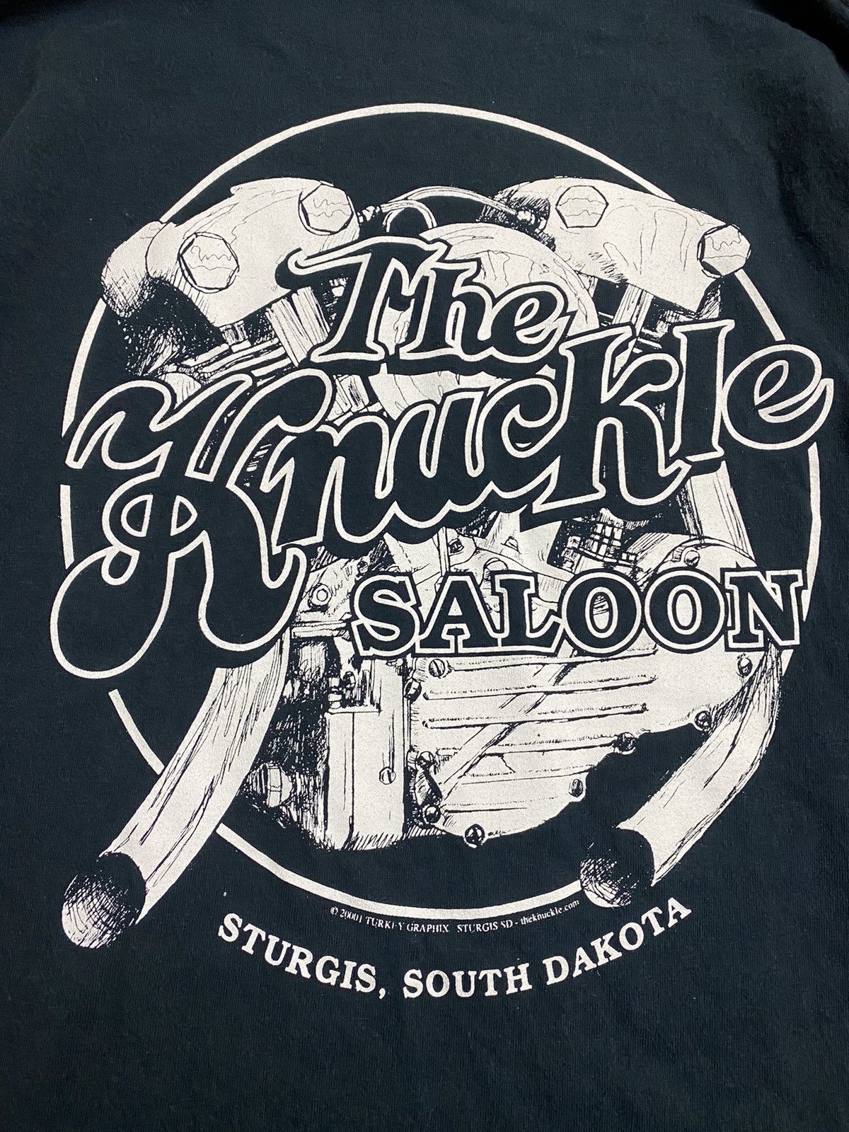 Hanes × Other 2001 The Knuckle Saloon Sturgis South Dakota LS Tshirt Size US XL / EU 56 / 4 - 4 Thumbnail