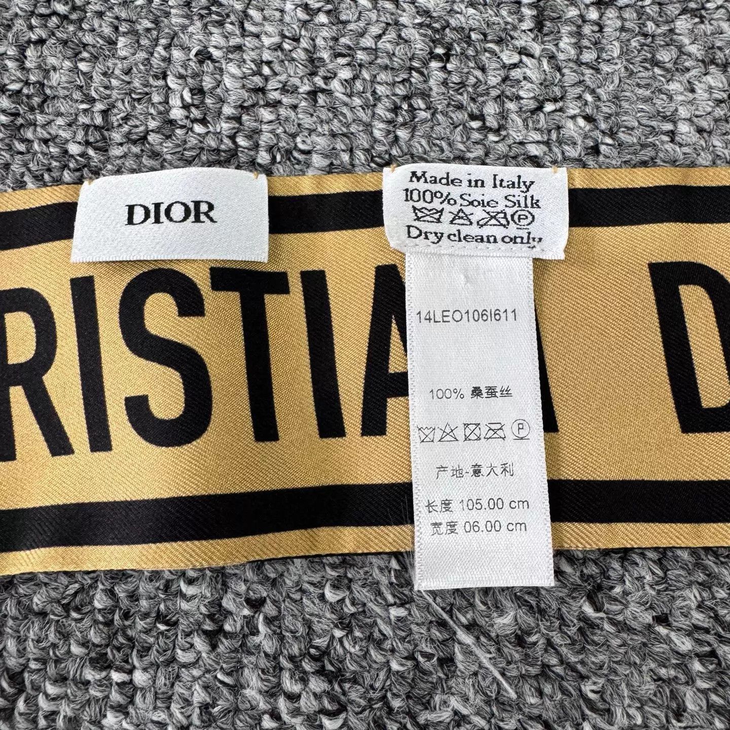Dior Dior Twilly Silk Scarf 99 New Leopard & Logo Print Size ONE SIZE - 5 Thumbnail