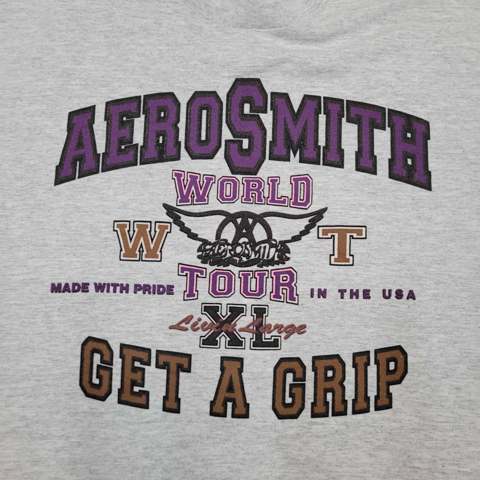 Giant Vintage 93 Aerosmith Tour T-Shirt L Single Stitch Signed USA Size US L / EU 52-54 / 3 - 2 Thumbnail