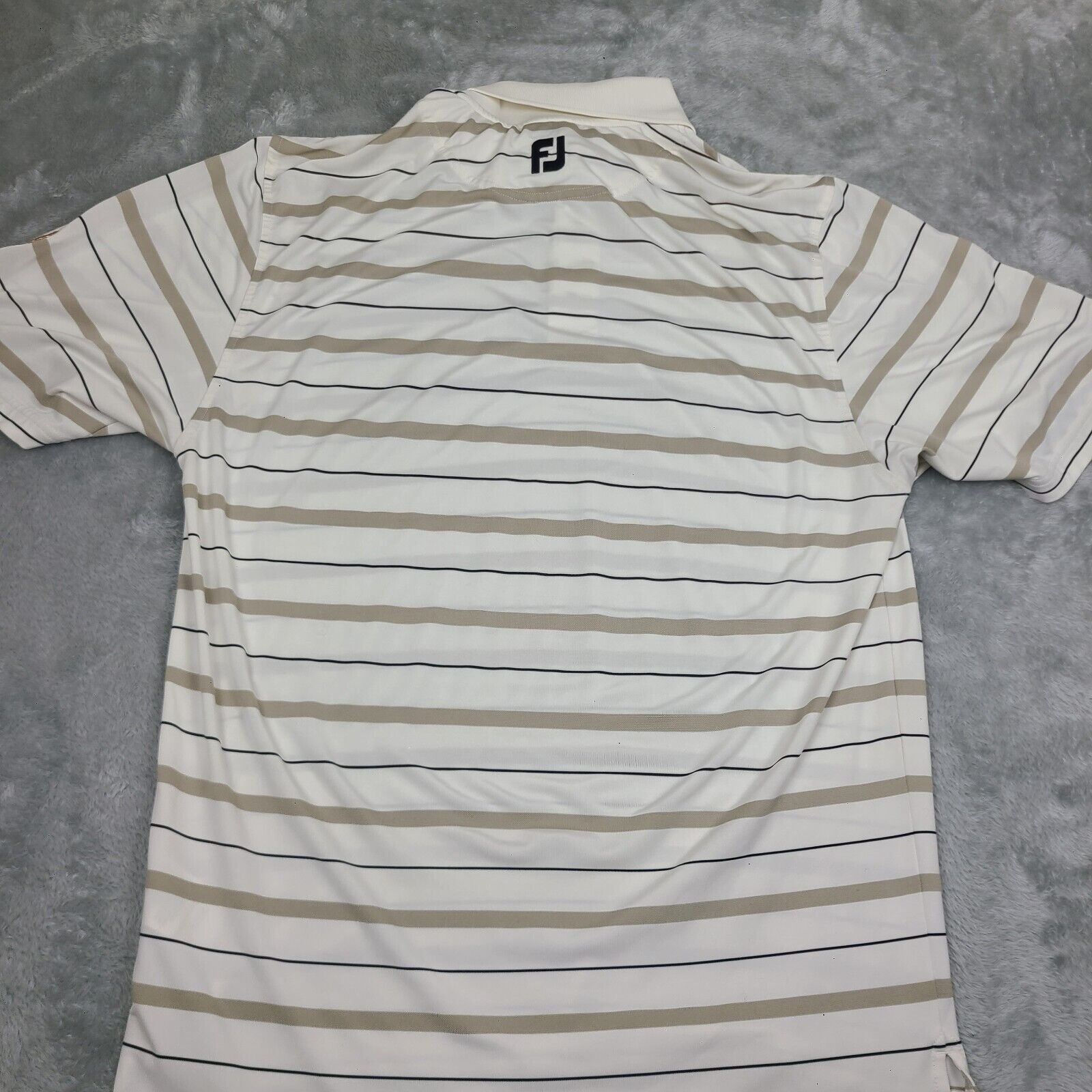 Footjoy Footjoy Polo Shirt Men's Medium White Striped Golf Stretch Size US M / EU 48-50 / 2 - 7 Thumbnail