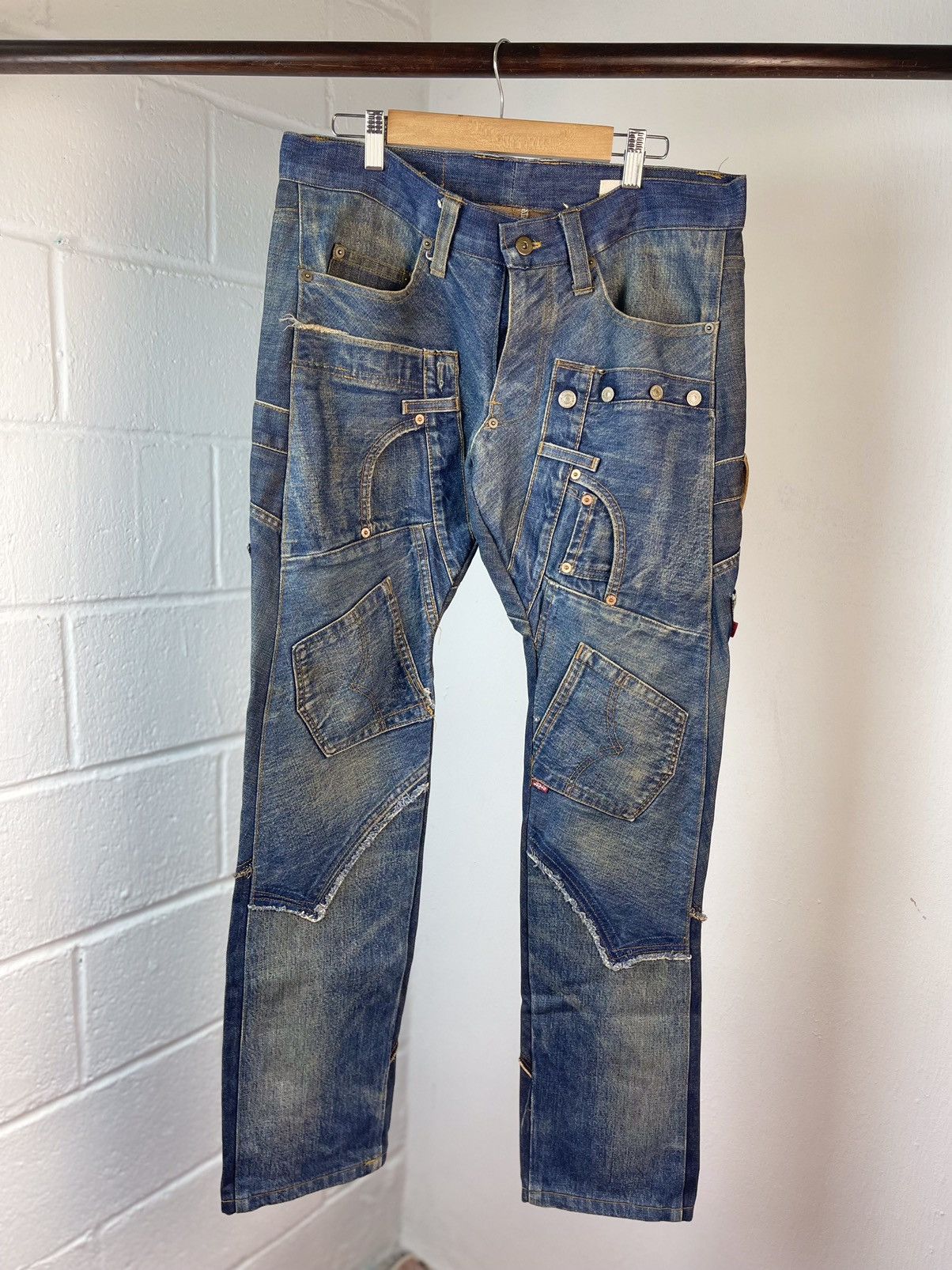 20471120 × Beauty Beast A/W2000 20471120 Reconstruction Denim Pants Size US 34 / EU 50 - 4 Thumbnail