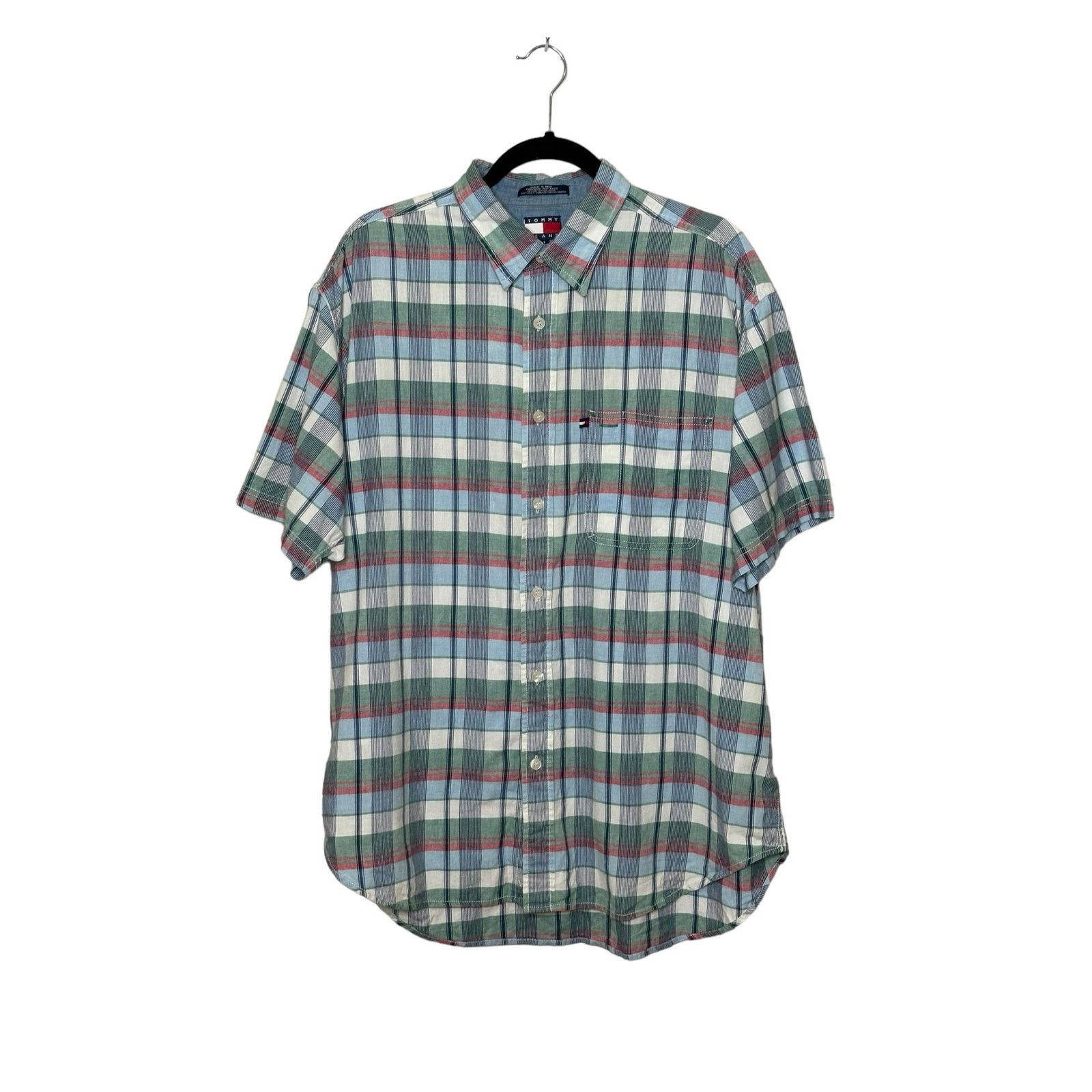Tommy Hilfiger Tommy Hilfiger plaid short sleeves button men shirts size L Size US L / EU 52-54 / 3 - 6 Thumbnail