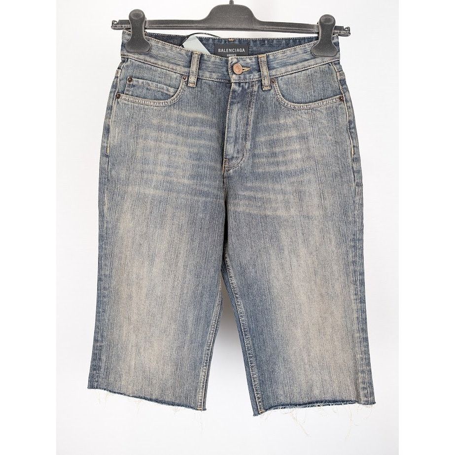 Balenciaga o1rshd1 (Fits XS) Denim Shorts in Light Blue Size US 30 / EU 46 - 2 Thumbnail