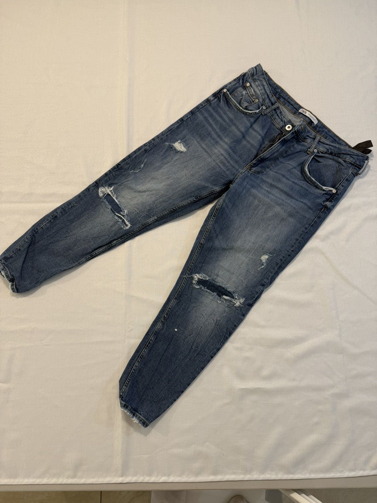 Zara ZARA Distressed Tapered Jeans Size US 36 / EU 52 - 1 Thumbnail