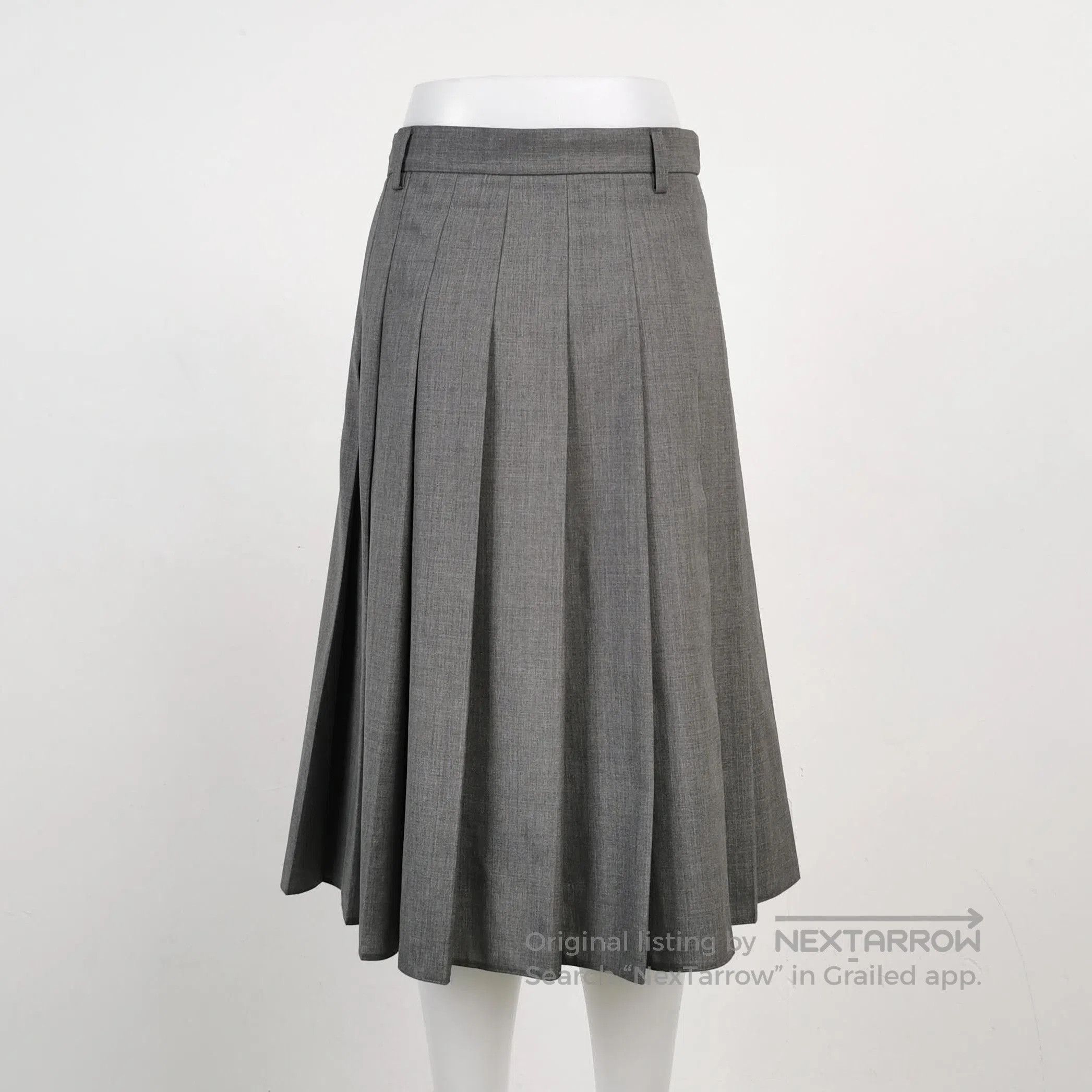 Prada Prada Grey Wool Pleated Midi Skirt . Size 41" - 2 Thumbnail