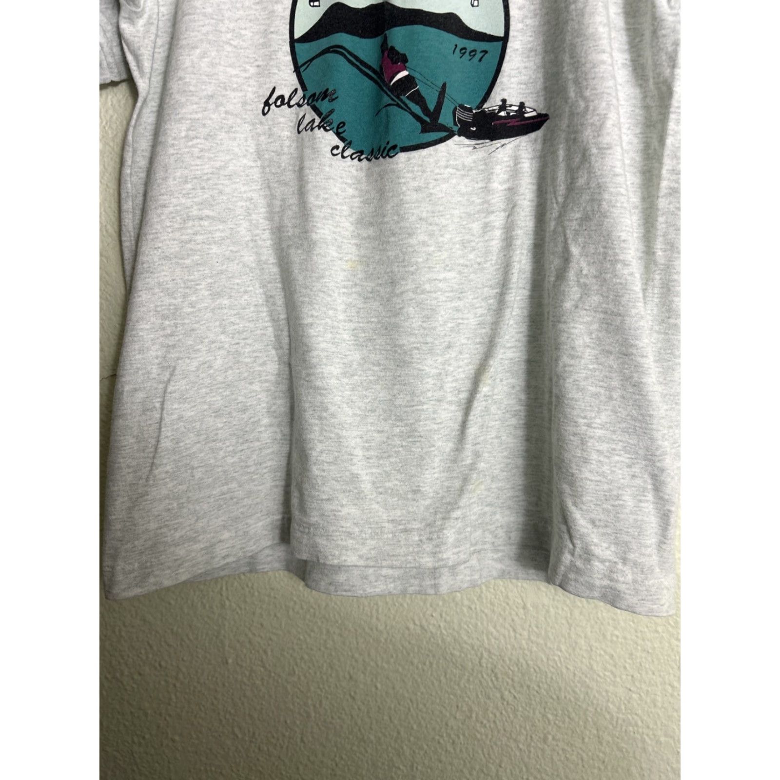 Fruit Of The Loom VINTAGE 90s Mens Large Short Sleeve Gray T Shirt Fruit of the Loom Classic Gray L Size L / US 10 / IT 46 - 6 Thumbnail