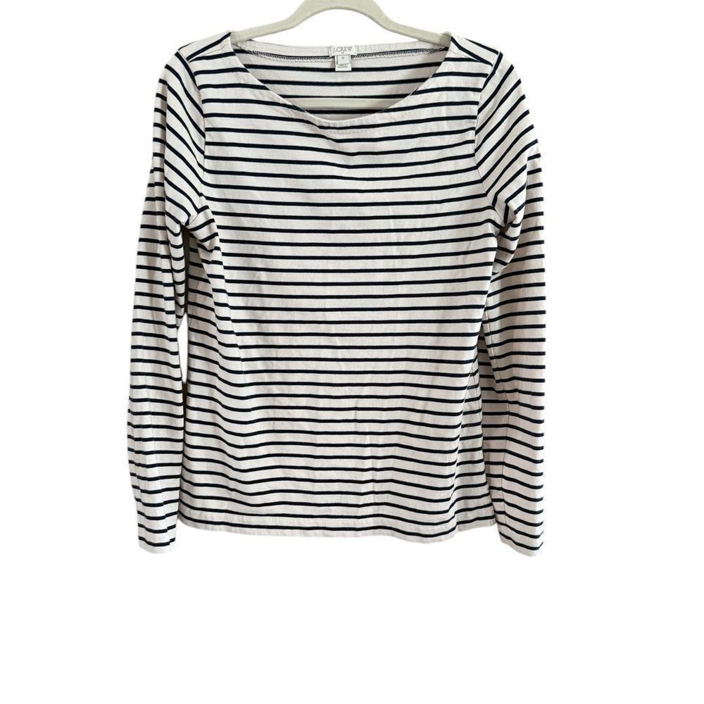 Other J. Crew Black and White Fitted Long Sleeve Tee Size M / US 6-8 / IT 42-44 - 1 Thumbnail