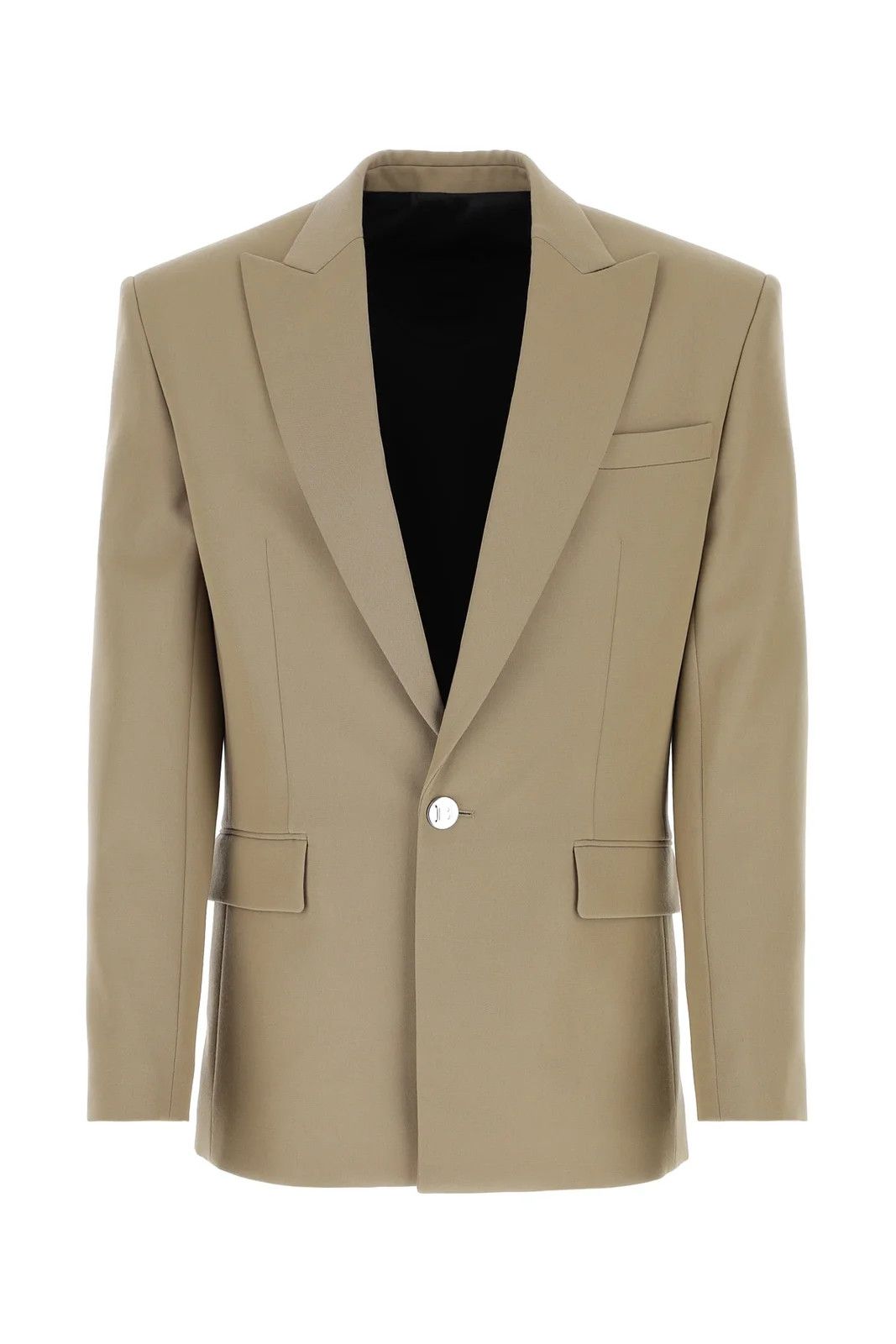 o1srvl11e0524 Buttoned Tailored Blazer in Brown