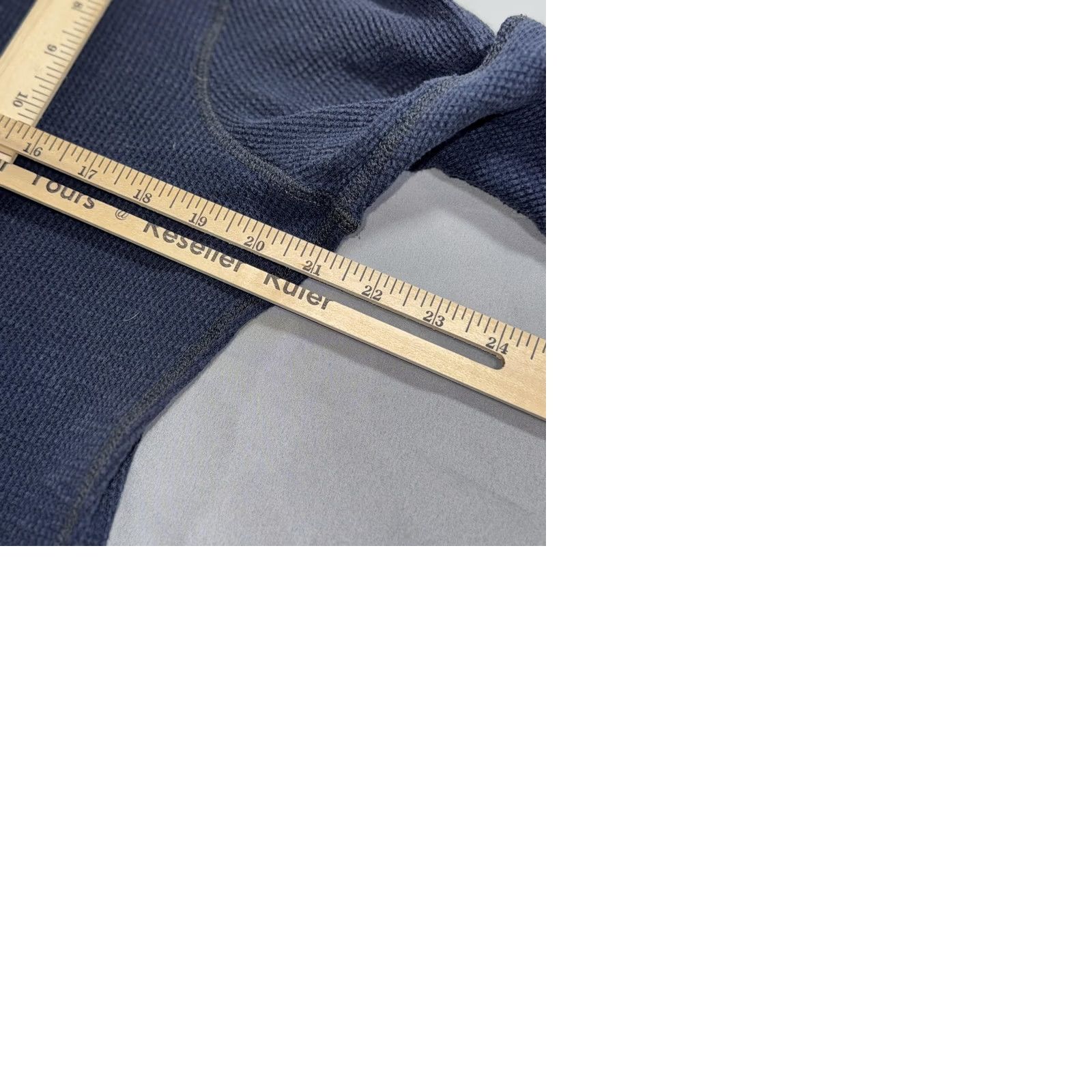 Vince Vince Henley Shirt Mens XL Blue Waffle Knit Thermal Long Sleeve T-Shirt Top Size US XL / EU 56 / 4 - 9 Thumbnail