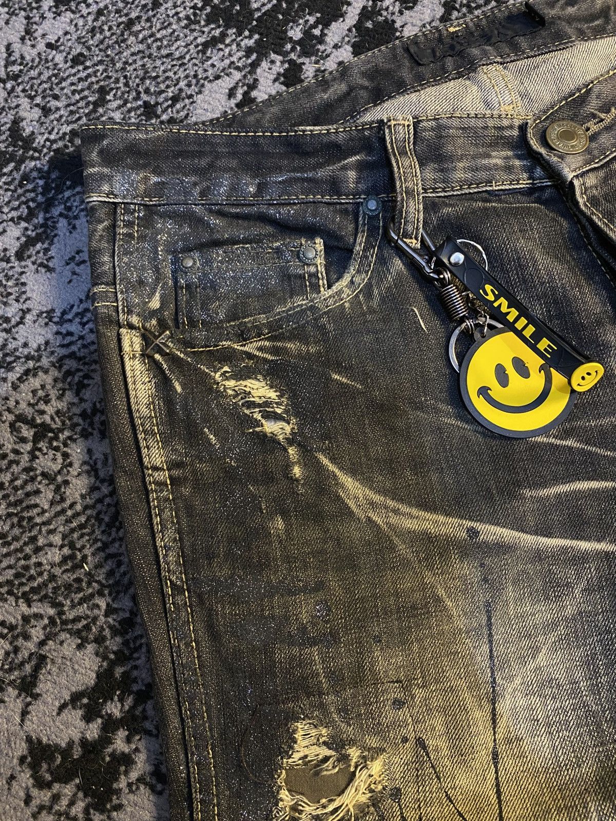 Tornado Mart Buckle Back Fuga Distressed Ifsix Vkei Flared Jeans🔥 Size US 31 - 10 Thumbnail