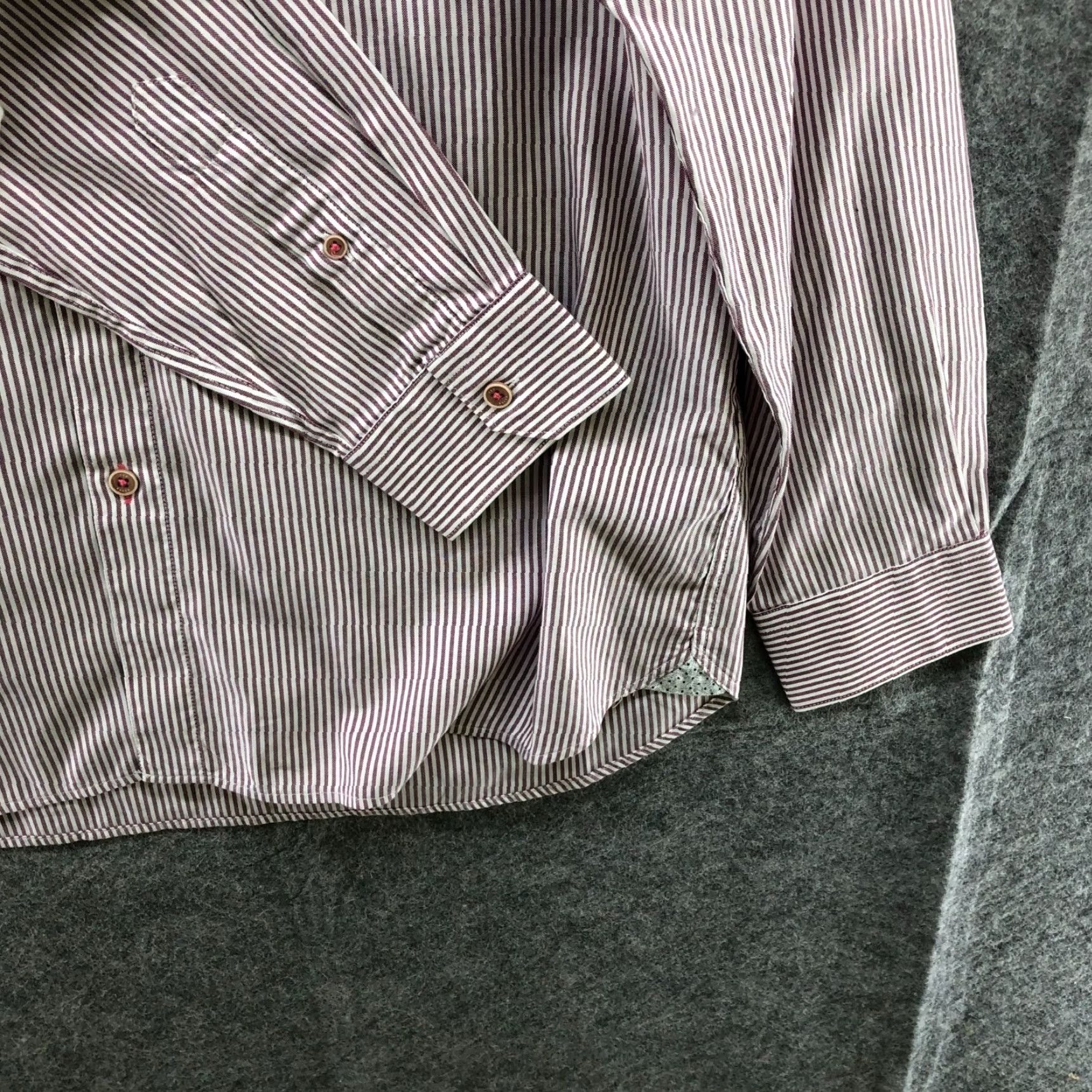 Ted Baker VINTAGE Ted Baker Long Sleeve Shirt Mens XL Cotton Purple White Striped Business Casual Formal Workwear Size US XL / EU 56 / 4 - 5 Thumbnail