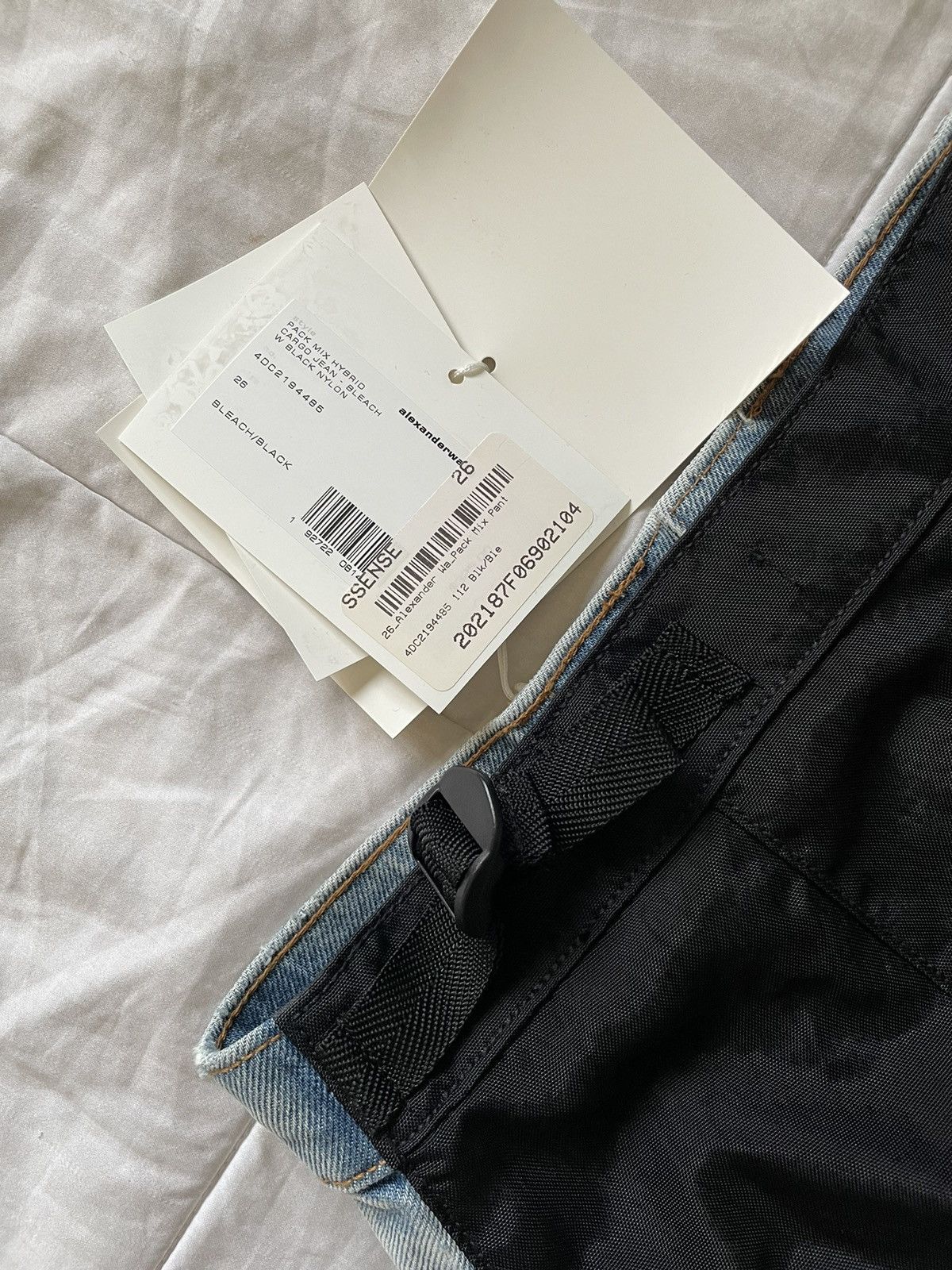 Alexander Wang Blue & Black Denim Hybrid Cargo Jeans Size 26" / US 2 / IT 38 - 8 Thumbnail