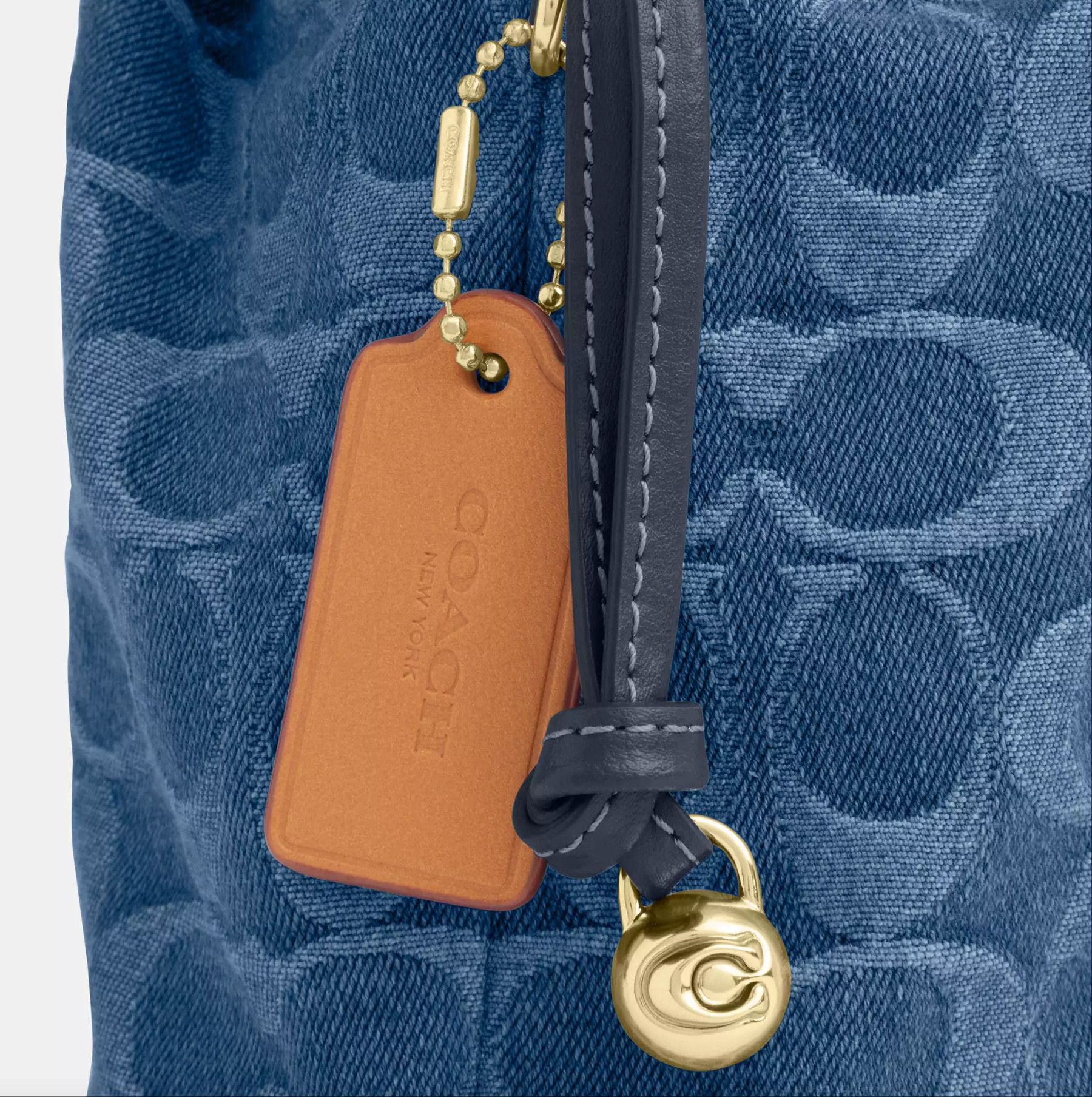 Coach Faye Mini Drawstring Bag In Signature Denim CDE32 Size ONE SIZE - 10 Thumbnail