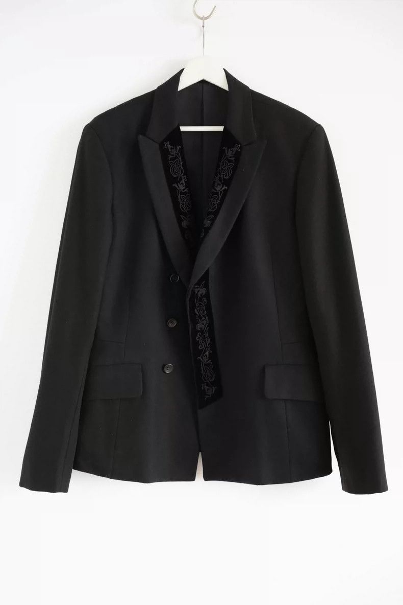 Yohji Yamamoto Yohji Yamamoto Black Velvet Floral Blazer Size US M / EU 48-50 / 2 - 1 Thumbnail
