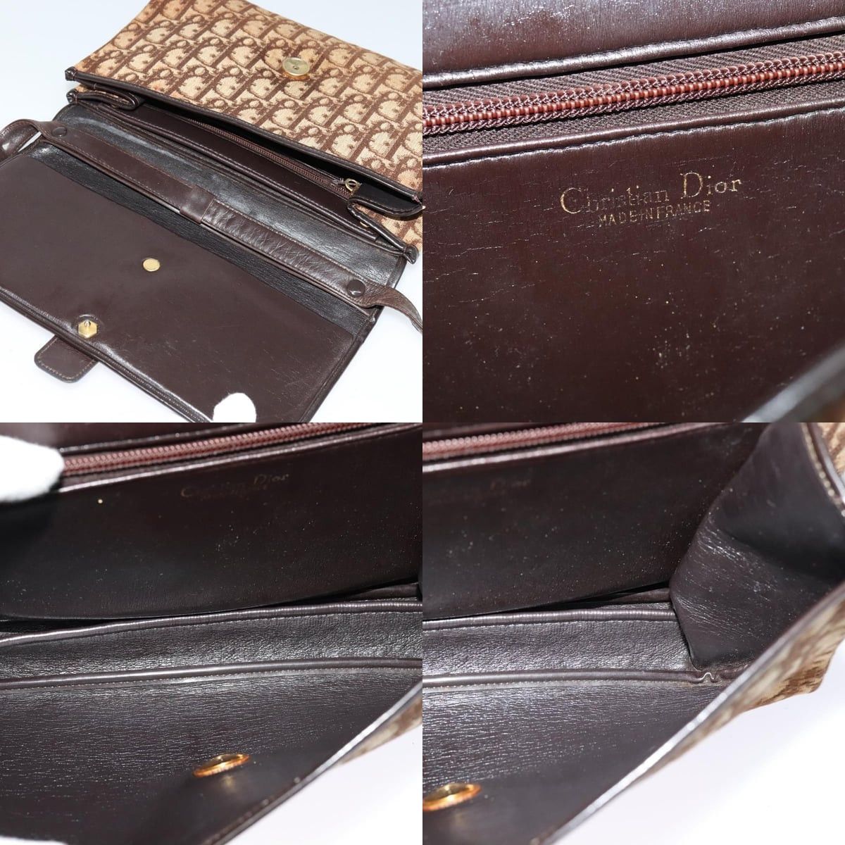Dior DIOR Trotter Canvas Shoulder Bag Brown Gold Size ONE SIZE - 11 Thumbnail