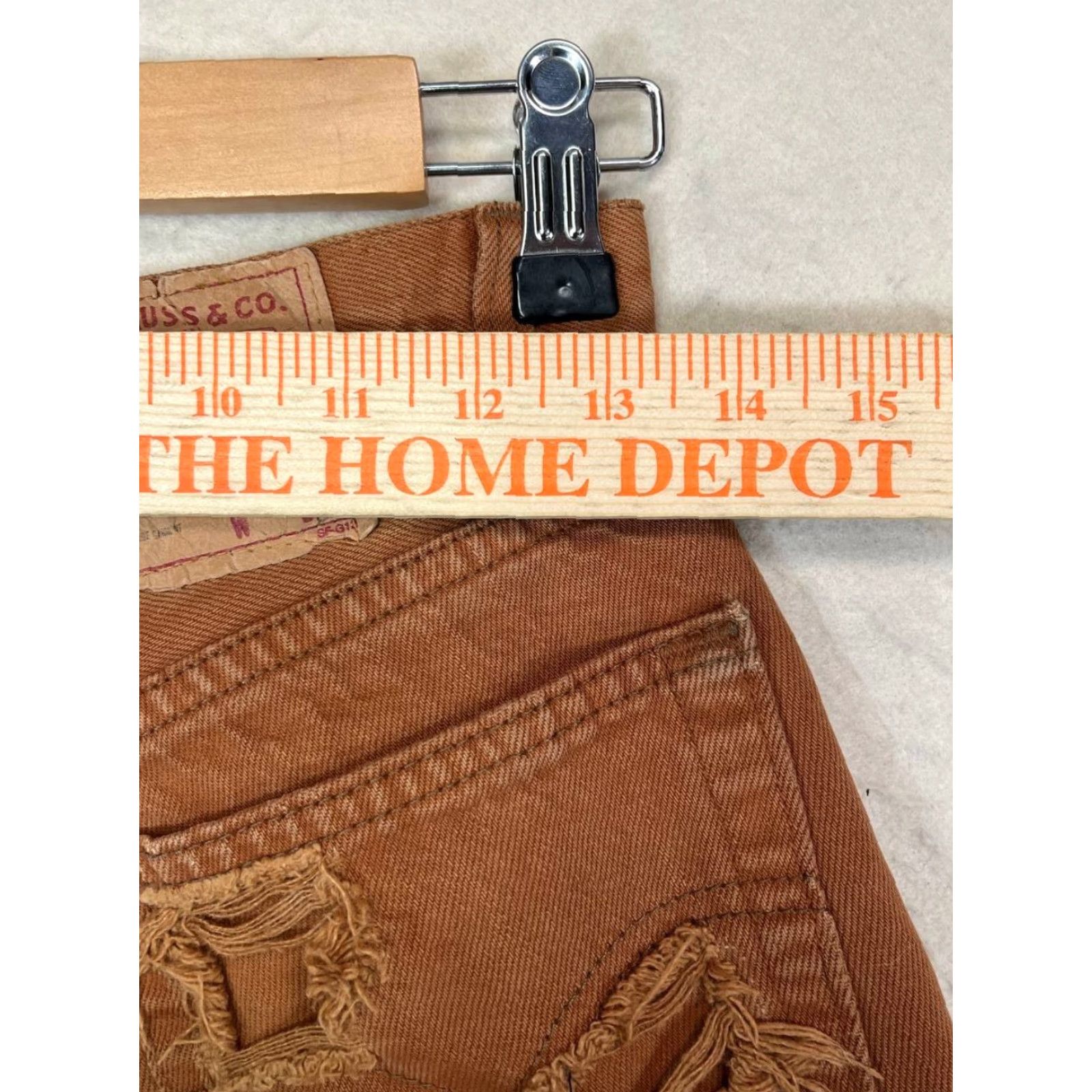 Levi's VINTAGE Levi's Distressed Brown Jeans Shorts Cut-Off 25-26 Women Regular Cotton Casual Vintage 90s Patriotic Size 42" / US 20 - 3 Thumbnail
