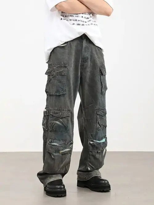 VIBE grunge baggy fade pocket cargo jeans Size US 32 / EU 48 - 1 Thumbnail