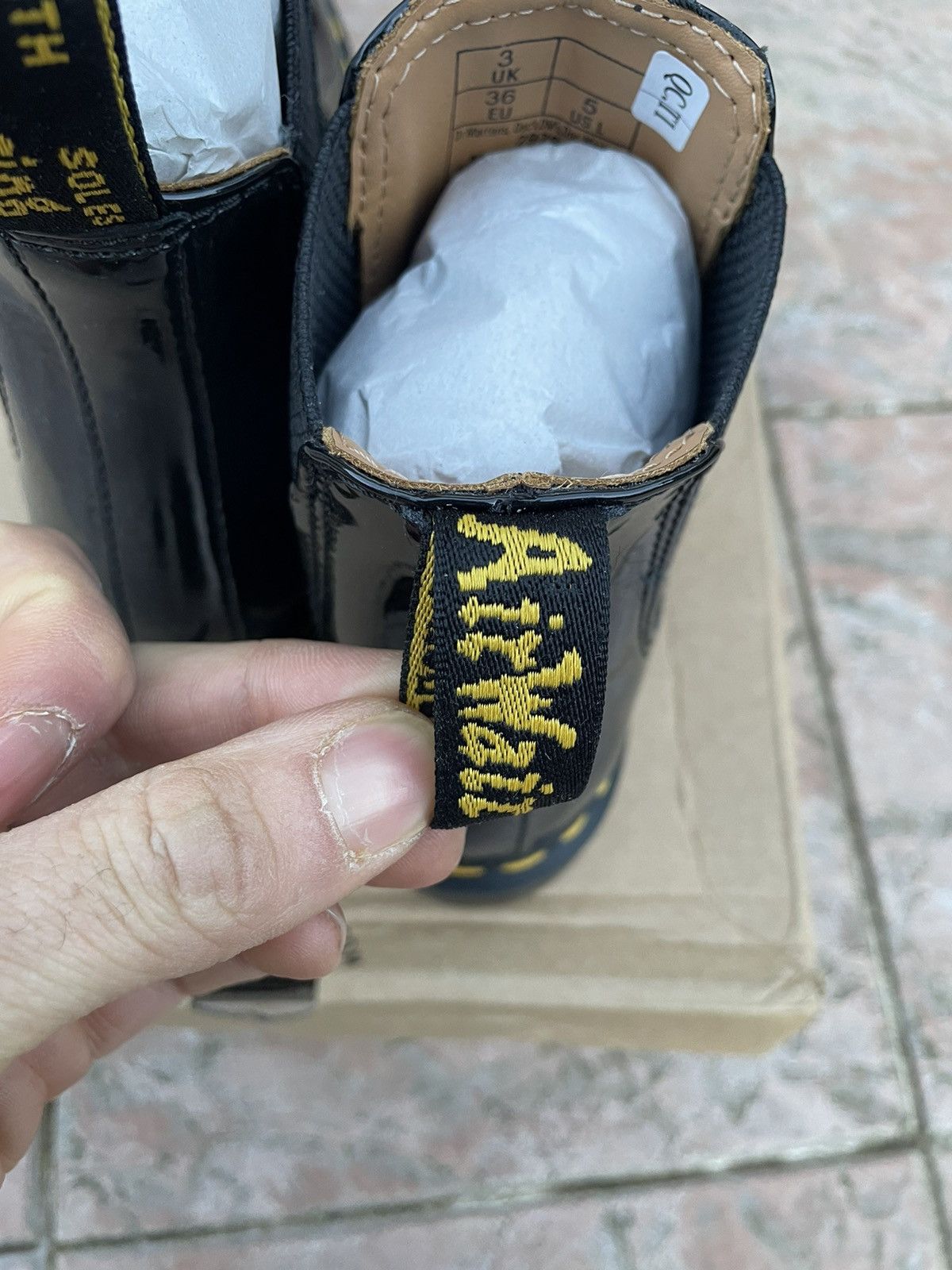 Dr. Martens Dock Martens Patent Lampers black ankle boots Size US 5 / IT 35 - 5 Thumbnail