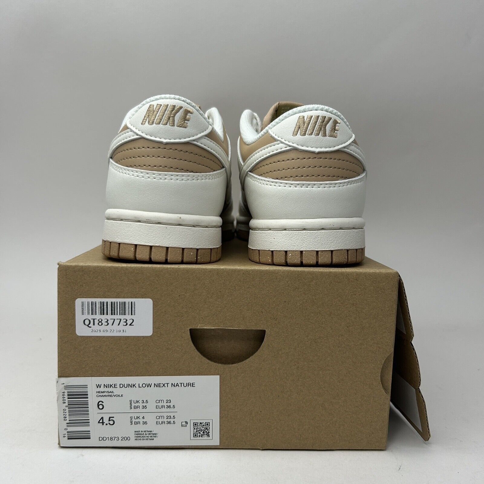Nike Nike Dunk Low WMNS Next Nature “Beige Sail White/Hemp” 2023 Size US 6 / IT 36 - 4 Thumbnail