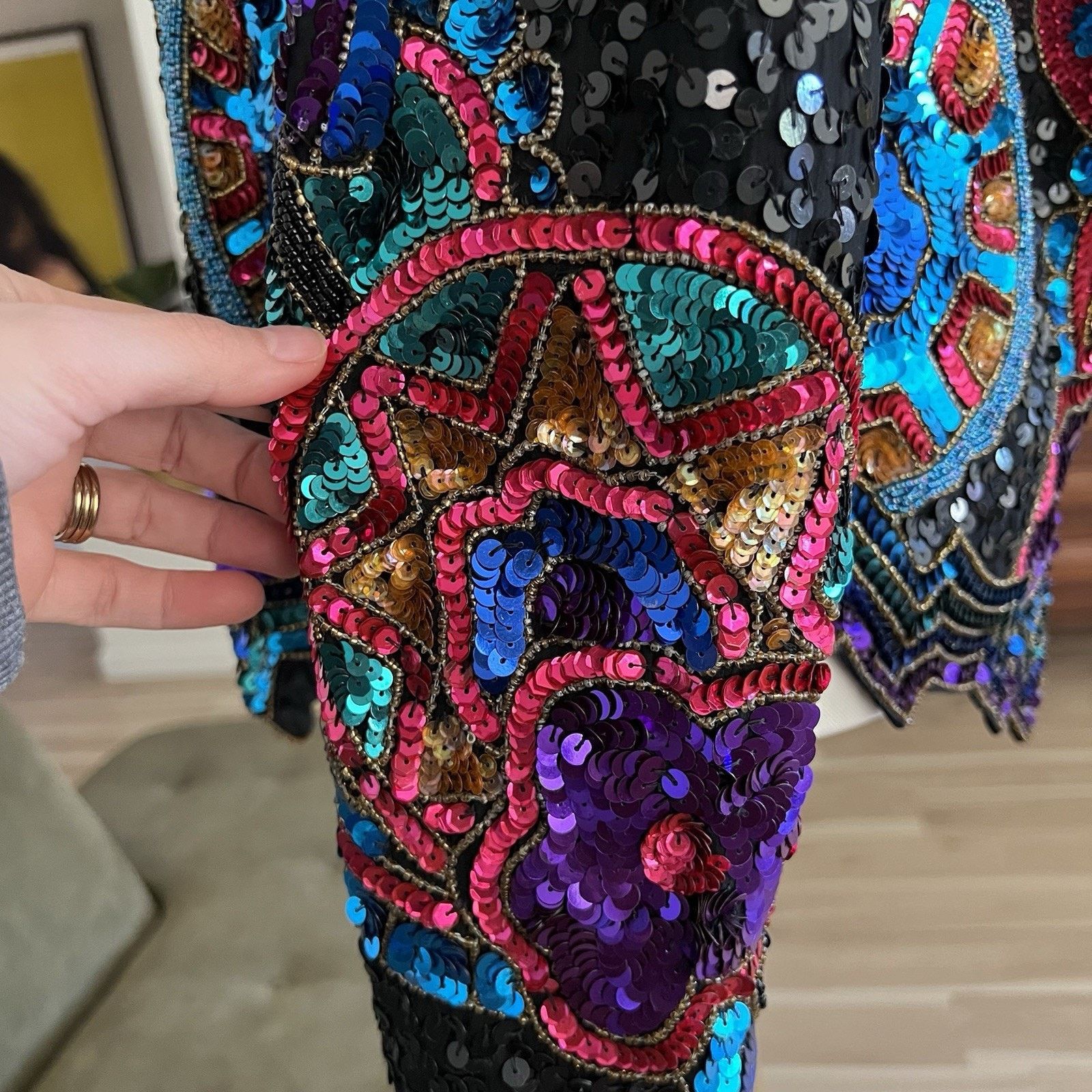 Other Laurence Kazar Top (L) 80s Glam Sequin Beaded Maximalist Size L / US 10 / IT 46 - 10 Thumbnail