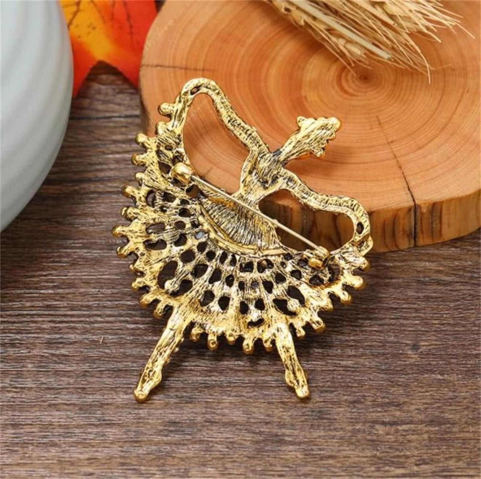 Designer Dancing Ballet Girl Brooches Crystal Rhinestone Brooch Pin Size ONE SIZE - 3 Thumbnail