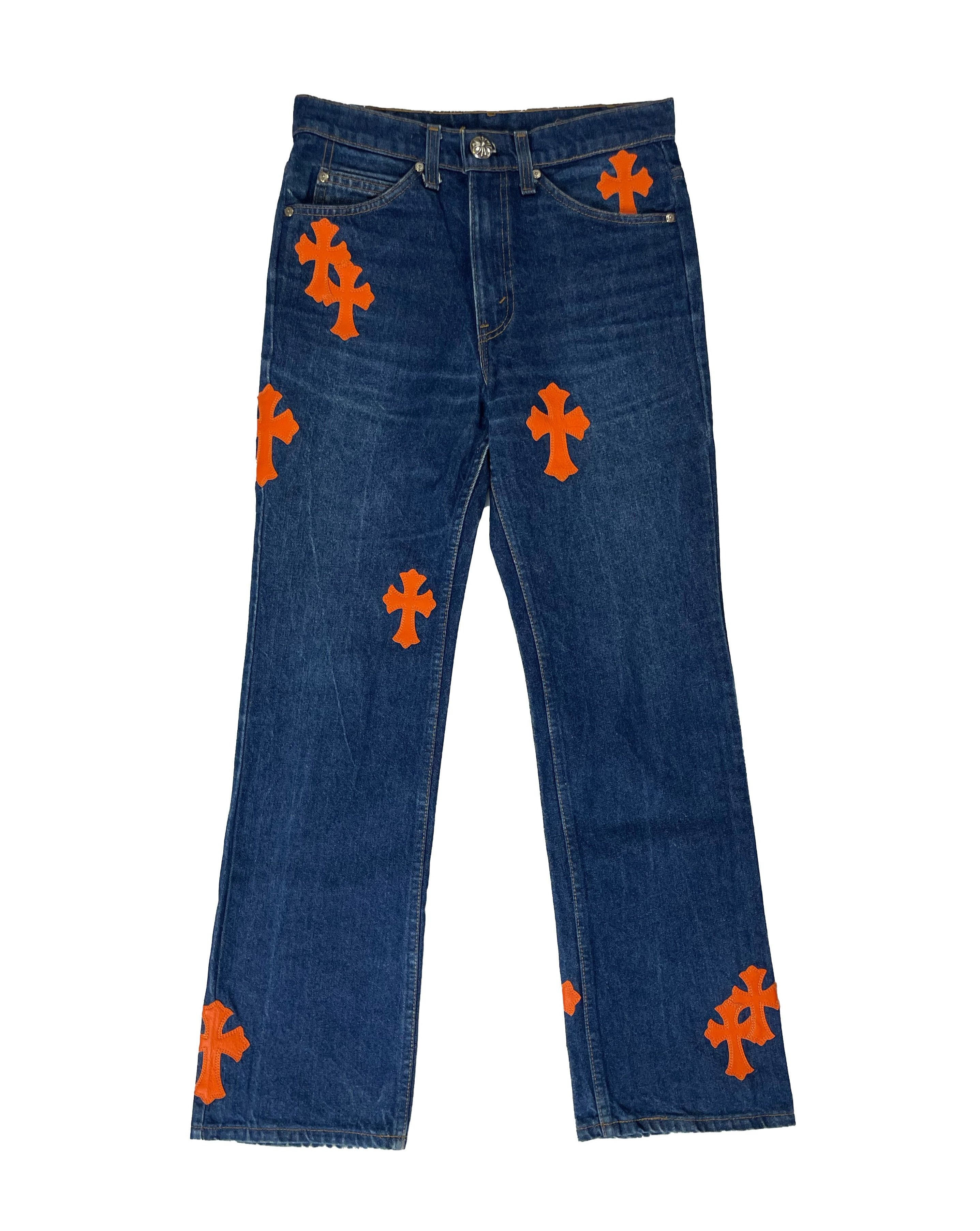 Chrome Hearts Cross Patch Jeans | Grailed