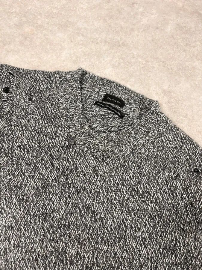 Diesel 2000s Diesel Destroyed Grey Wool Sweater Size US M / EU 48-50 / 2 - 5 Thumbnail