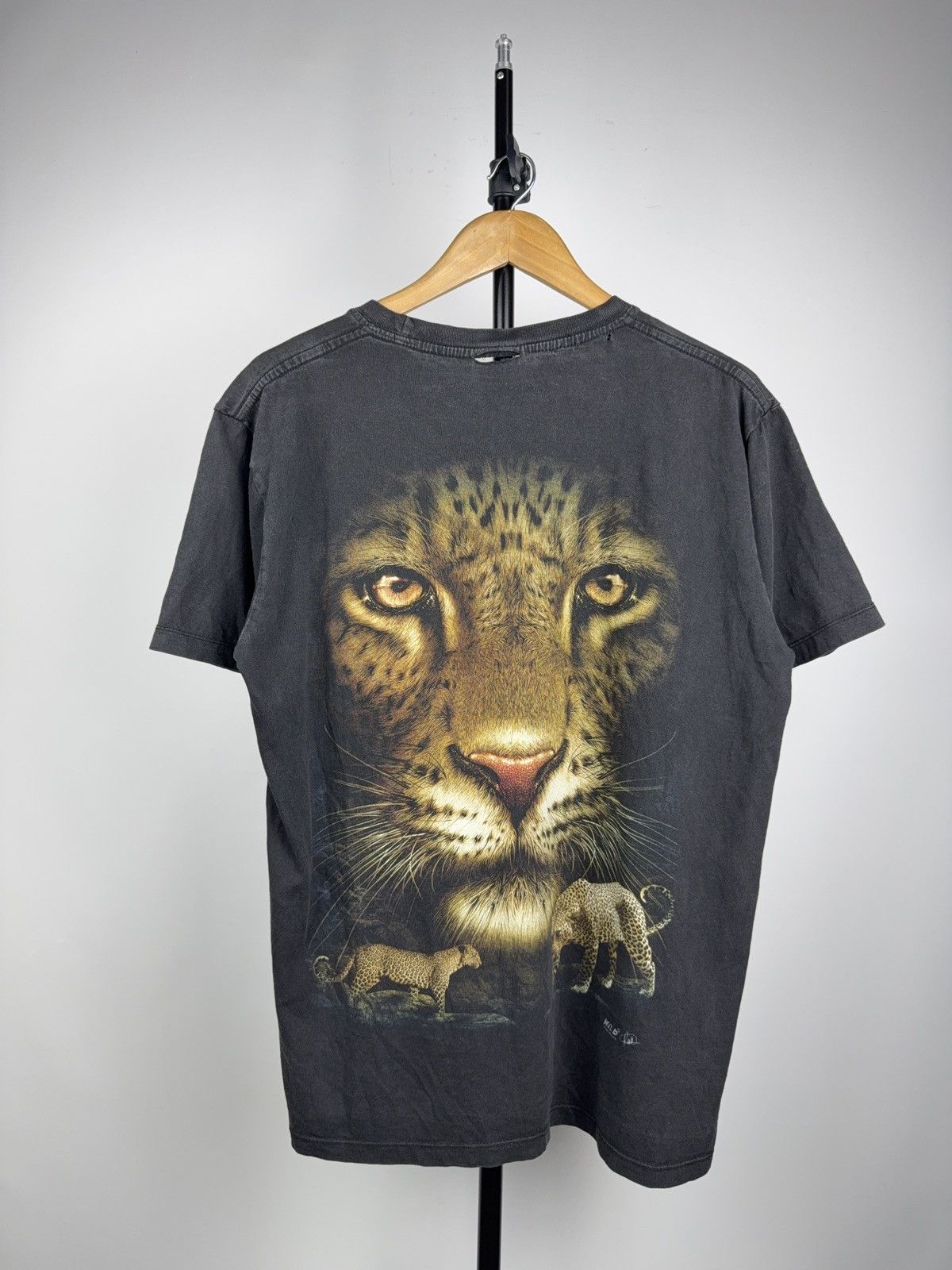 Vintage 00s Y2K Leopard Graphic T Shirt Double Sided Animal Tee Size US L / EU 52-54 / 3 - 13 Thumbnail