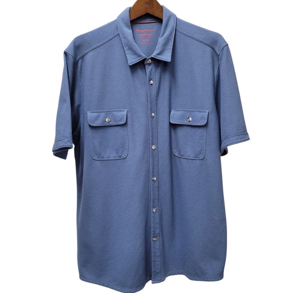 Tommy Bahama Tommy Bahama Mens Short Sleeves Button-Up Blue Shirt Size XL Size US XL / EU 56 / 4 - 1 Thumbnail