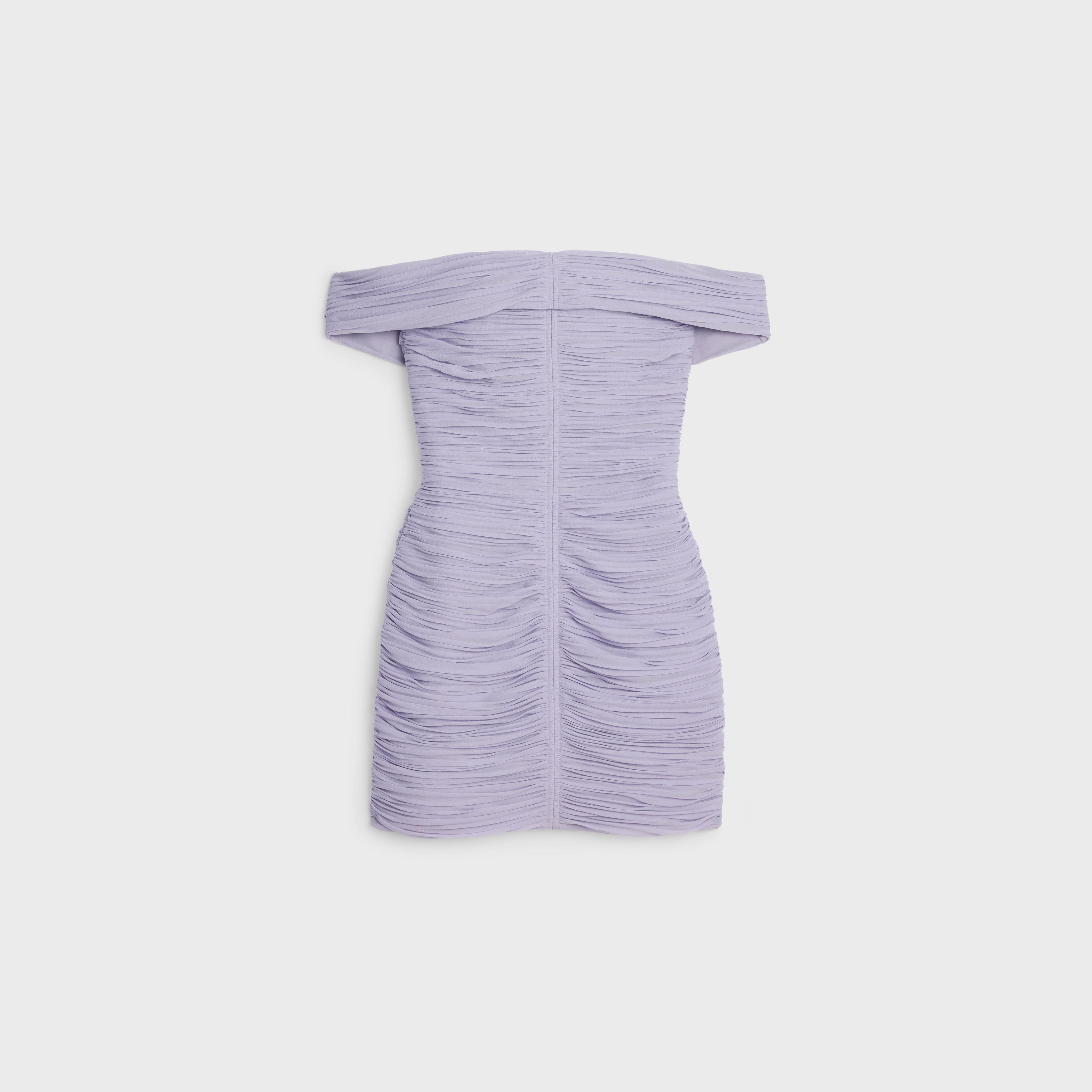 Celine o1w1db11124 Lolita Silk Georgette Mini Dress in Purple Size XS / US 0-2 / IT 36-38 - 1 Thumbnail