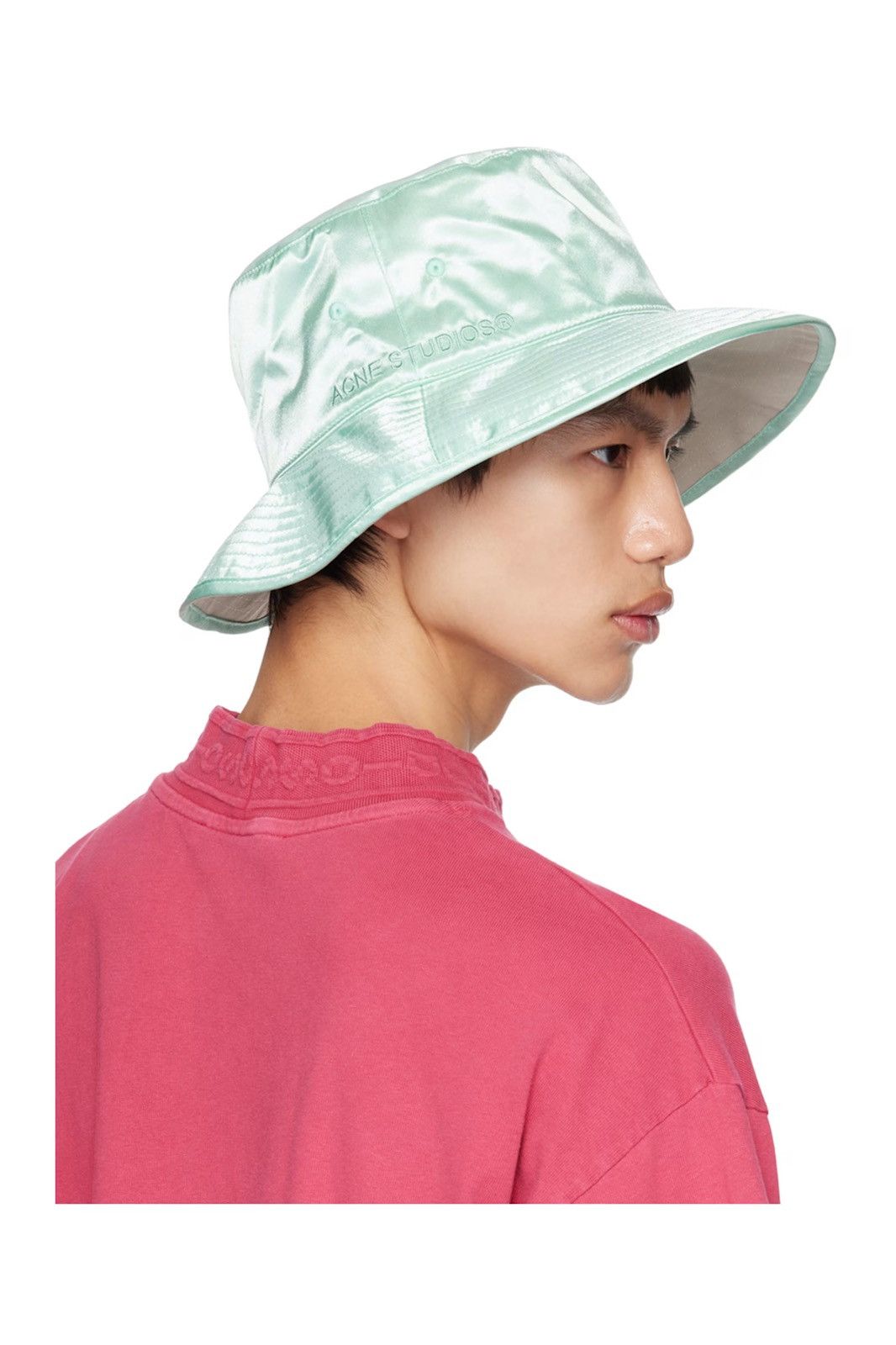 Acne Studios Acne studios Reversible Green & Gray Embroidered Bucket Hat Size ONE SIZE - 3 Thumbnail