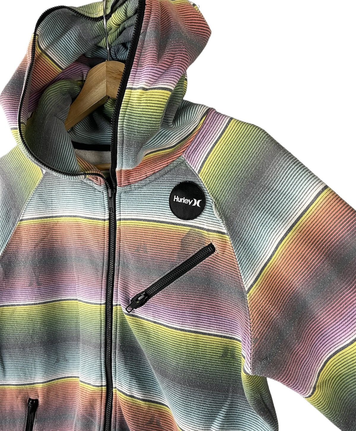 Hurley × Vintage Hurley Striped Full Zip Vintage Sweatshirt Size US S / EU 44-46 / 1 - 3 Thumbnail