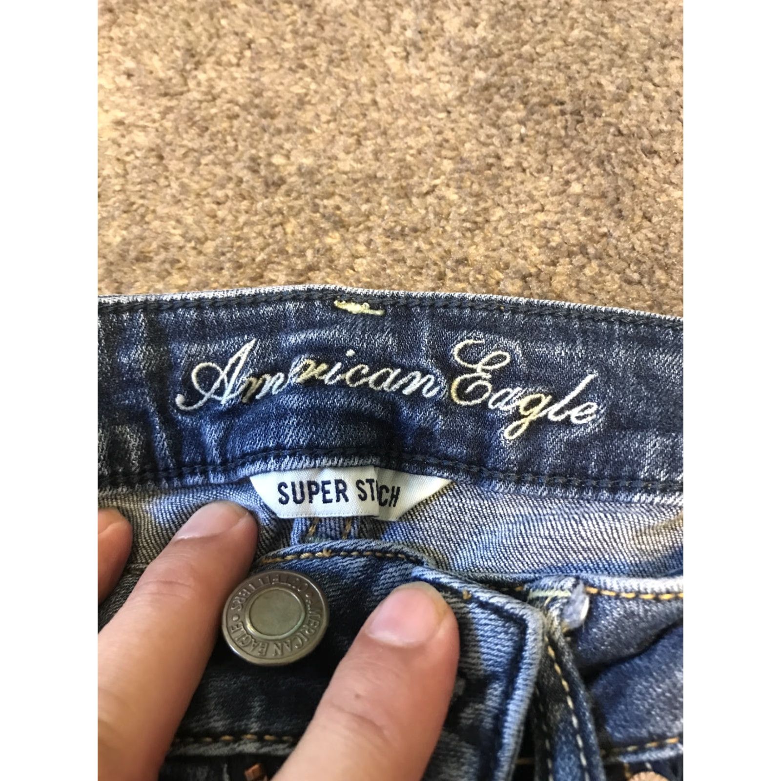 American Eagle Outfitters VINTAGE? No. American Eagle Skinny Jeans Women Size 4 Dark Wash Super Stretch Jeans Blue 4 Dark Wash Women Skinny Jeans Size 27" / US 4 / IT 40 - 2 Thumbnail