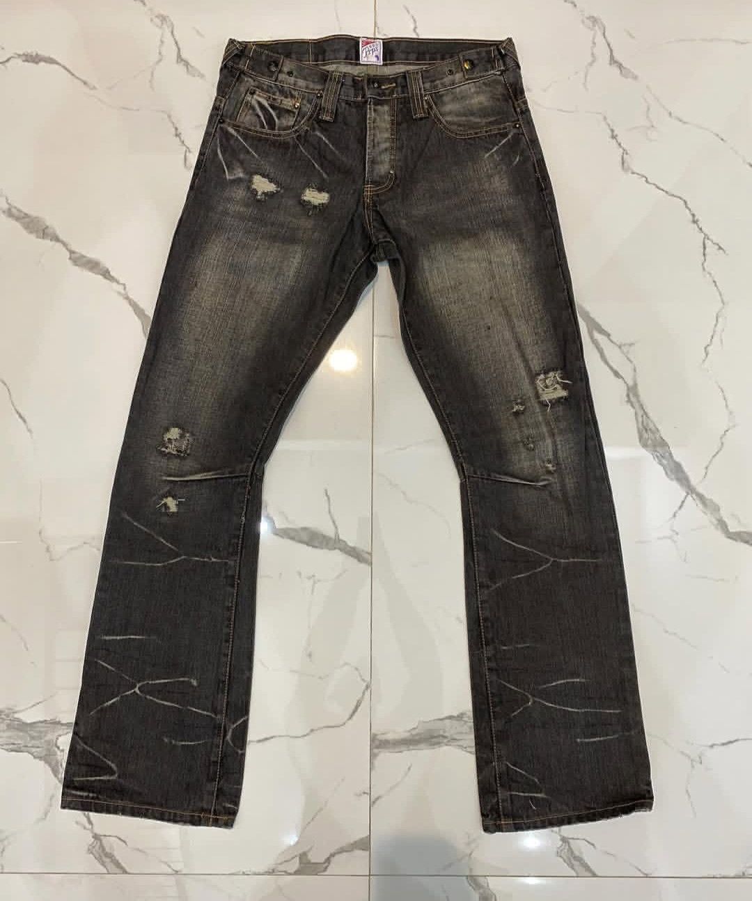 Pprs distressed vintage denim faded