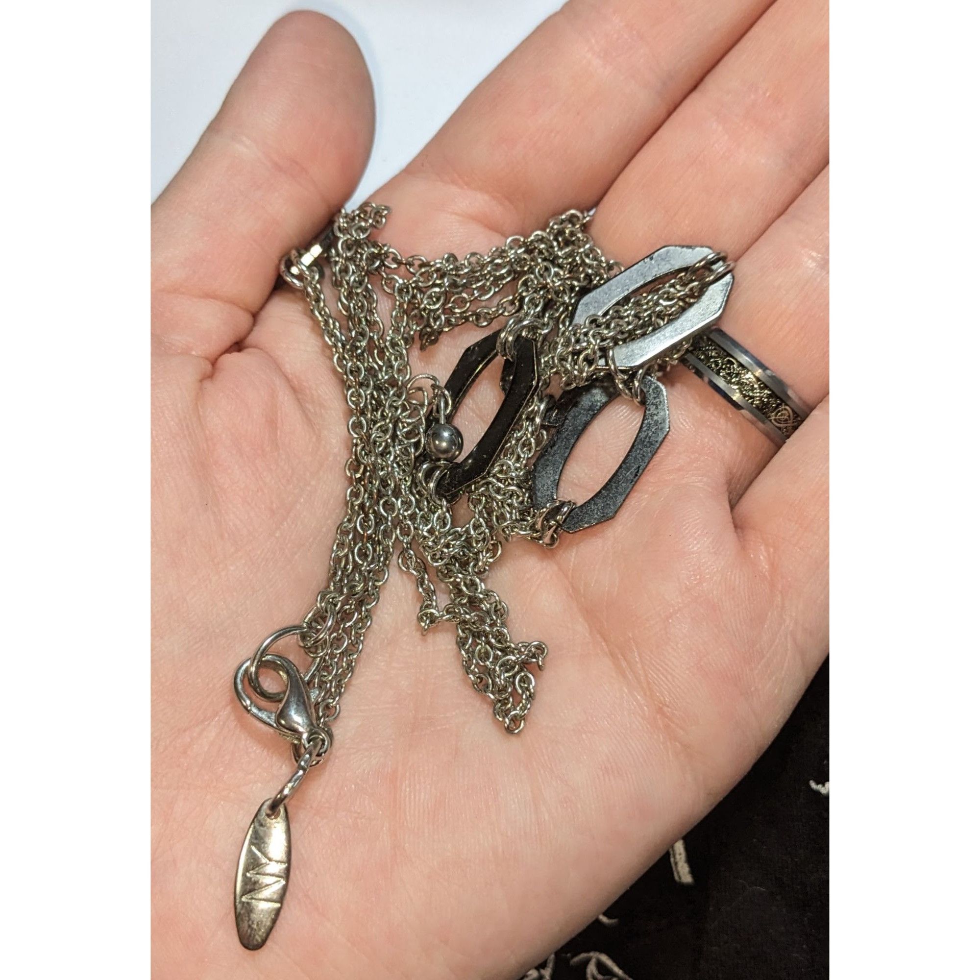 Other NY Collection Silver-Tone Long Necklace With Geometric Links Size ONE SIZE - 2 Thumbnail