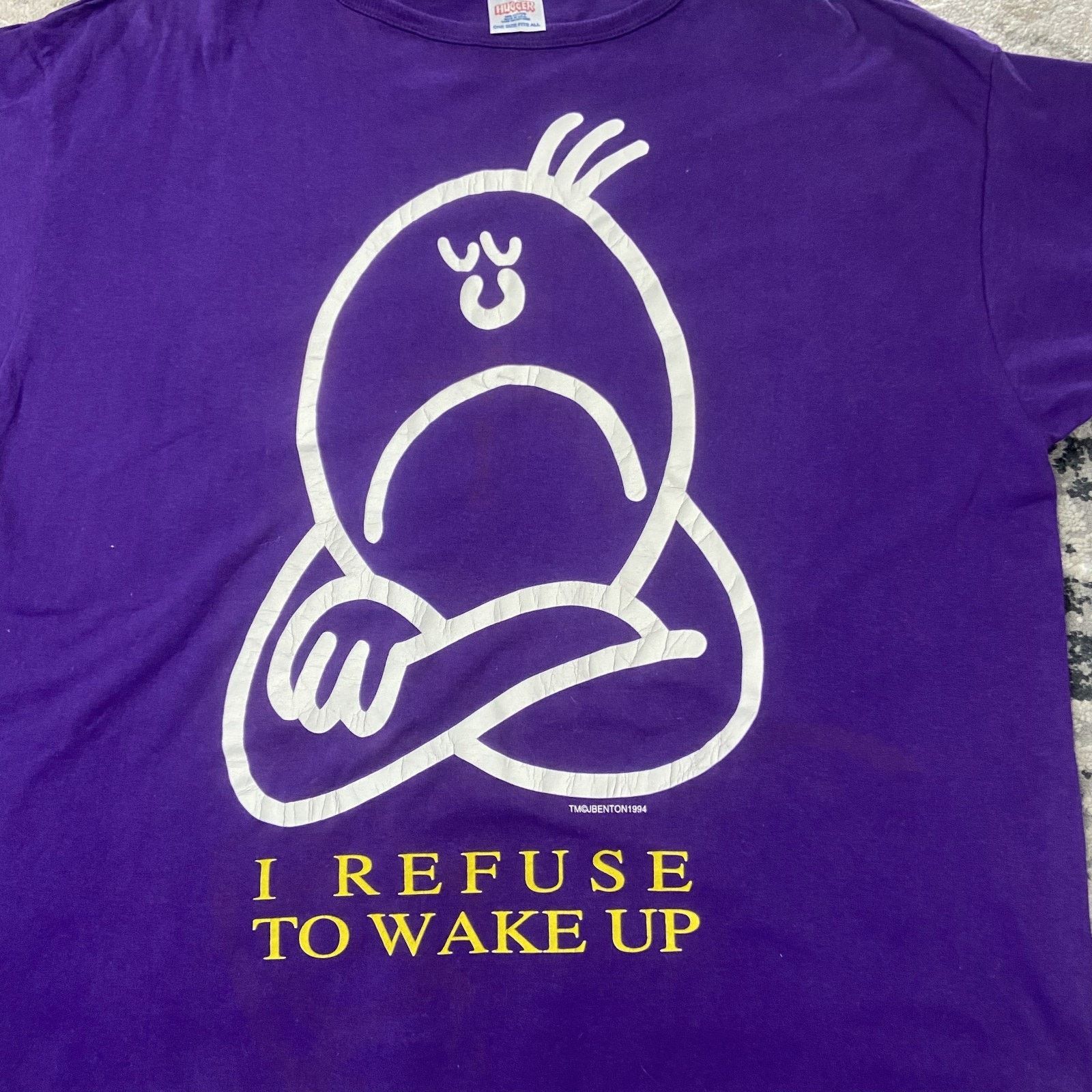 & Other Stories Hugger Jim Benton I Refuse To Wake Up One Size Purple vtg Size ONE SIZE - 3 Thumbnail