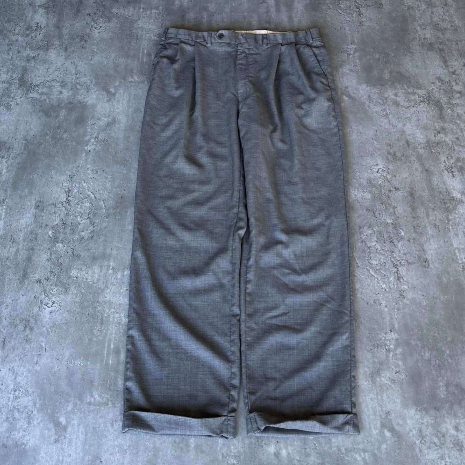 Japanese Brand × Vintage Vintage Y2K Baggy Grey Grunge Opium Essential Dress Pants Size US 37 - 1 Thumbnail
