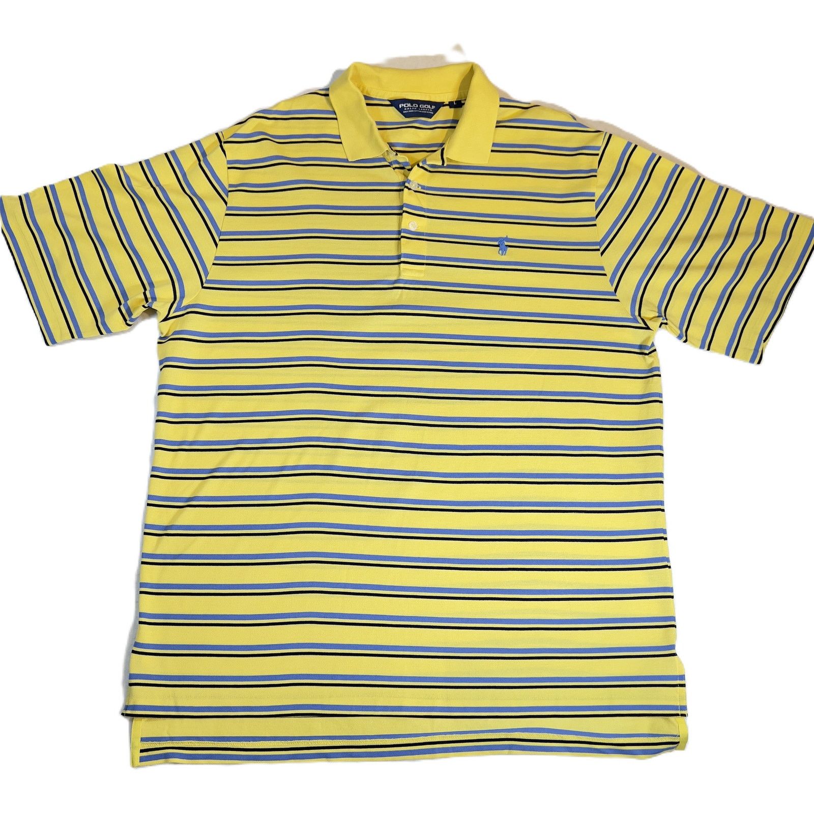 Polo Ralph Lauren Polo Golf 100 Pima Cotton Polo Shirt Men L Yellow Blue Strip Size US L / EU 52-54 / 3 - 1 Thumbnail