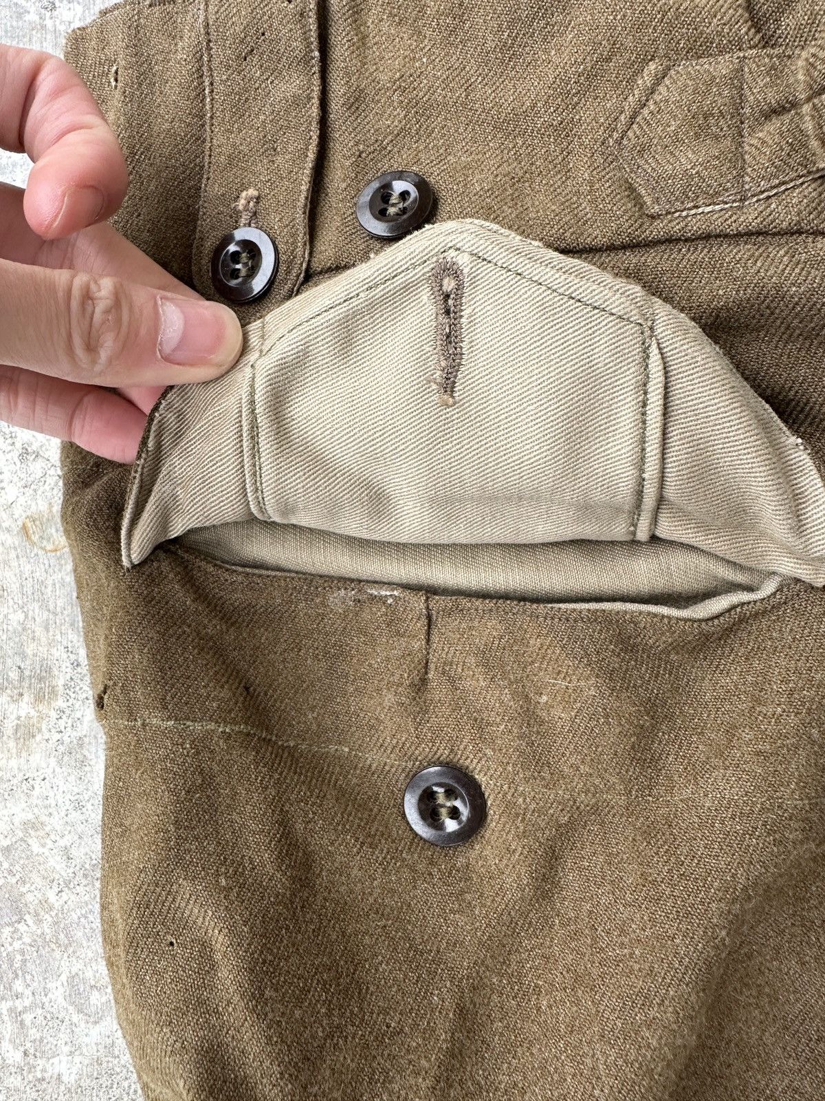 Vintage Trashed 1950s AUSTRALIA US Army Wool Trousers Cargo pant Size US 35 - 10 Thumbnail
