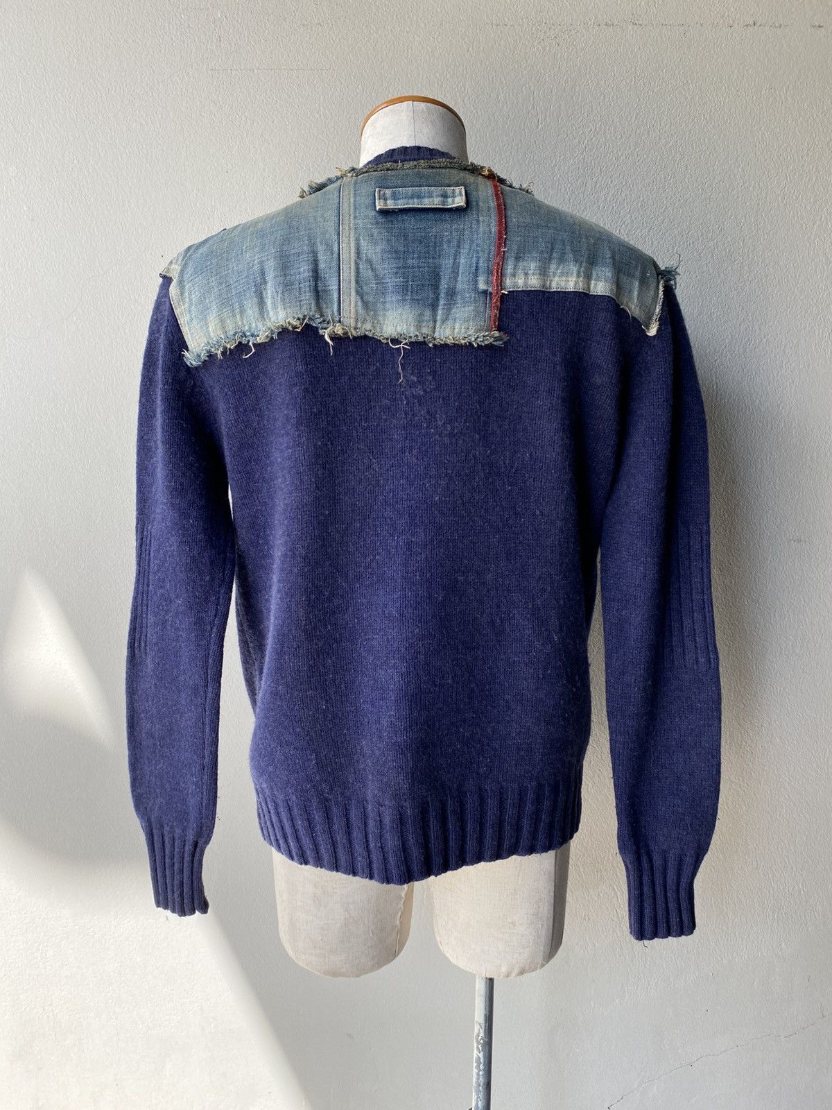 Darn Tough × Designer TOUGH JEANS Indigo Denim Patch Knit Size US XL / EU 56 / 4 - 15 Thumbnail