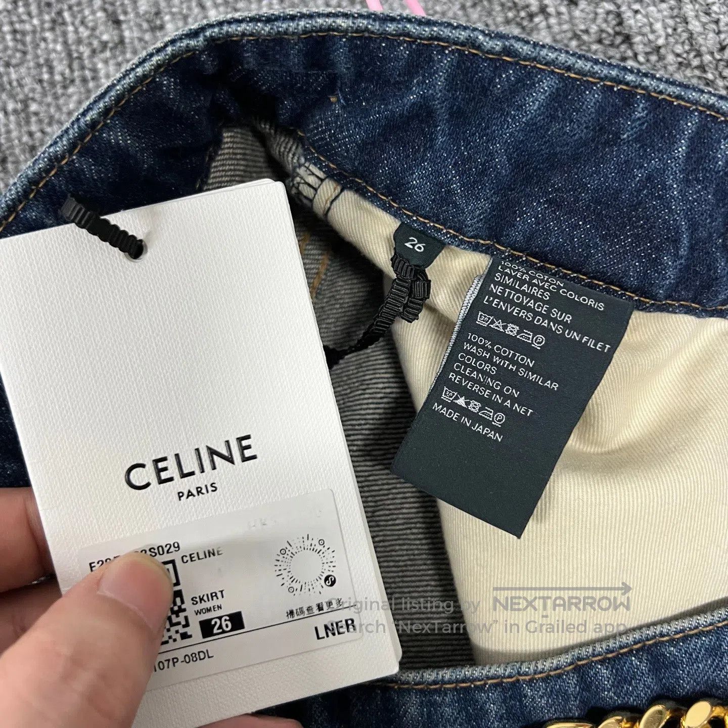 Celine CELINE Metal chain; denim skirt| Size 26" / US 2 / IT 38 - 5 Thumbnail