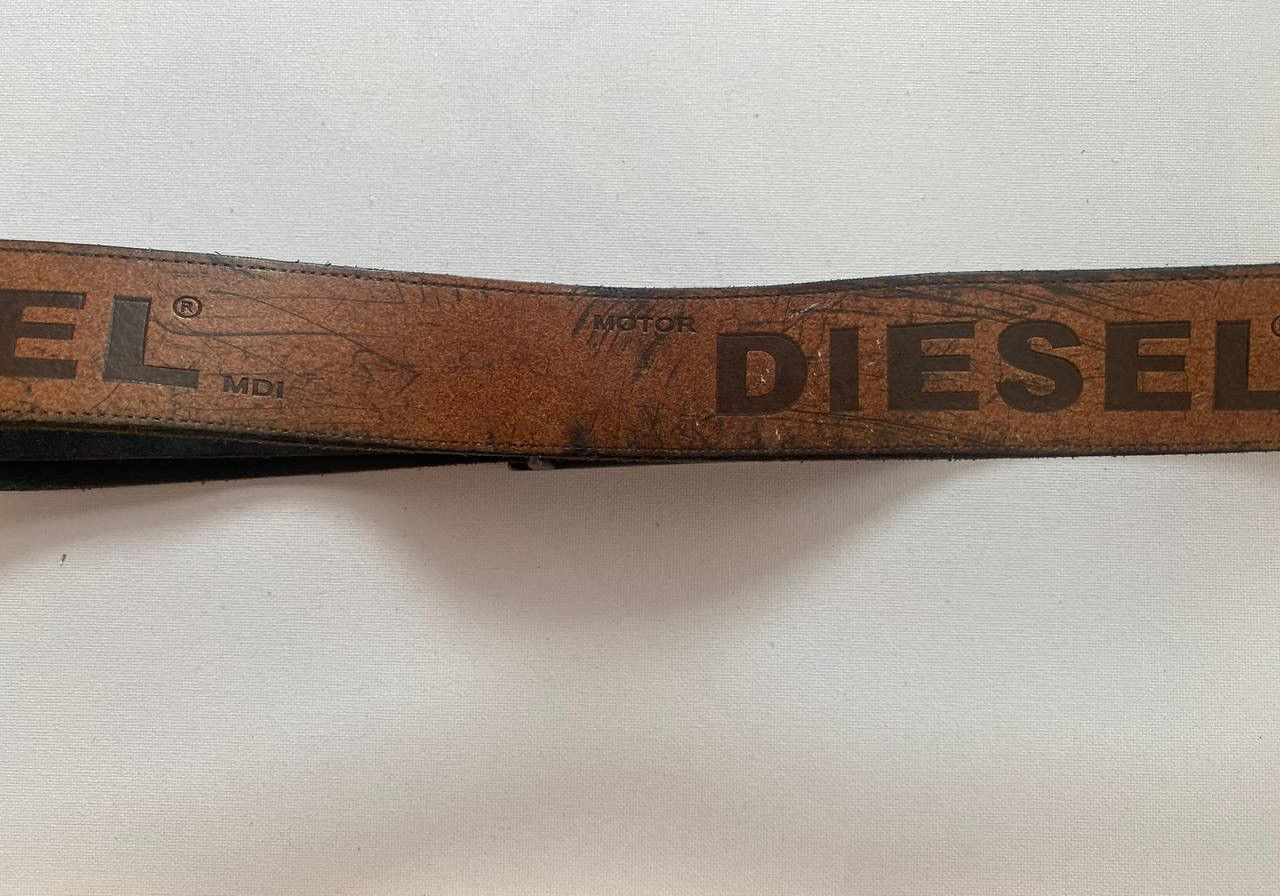 Diesel Vintage Diesel Metal Logo Spellout Leather Belt Y2K LGB rare Size ONE SIZE - 4 Thumbnail