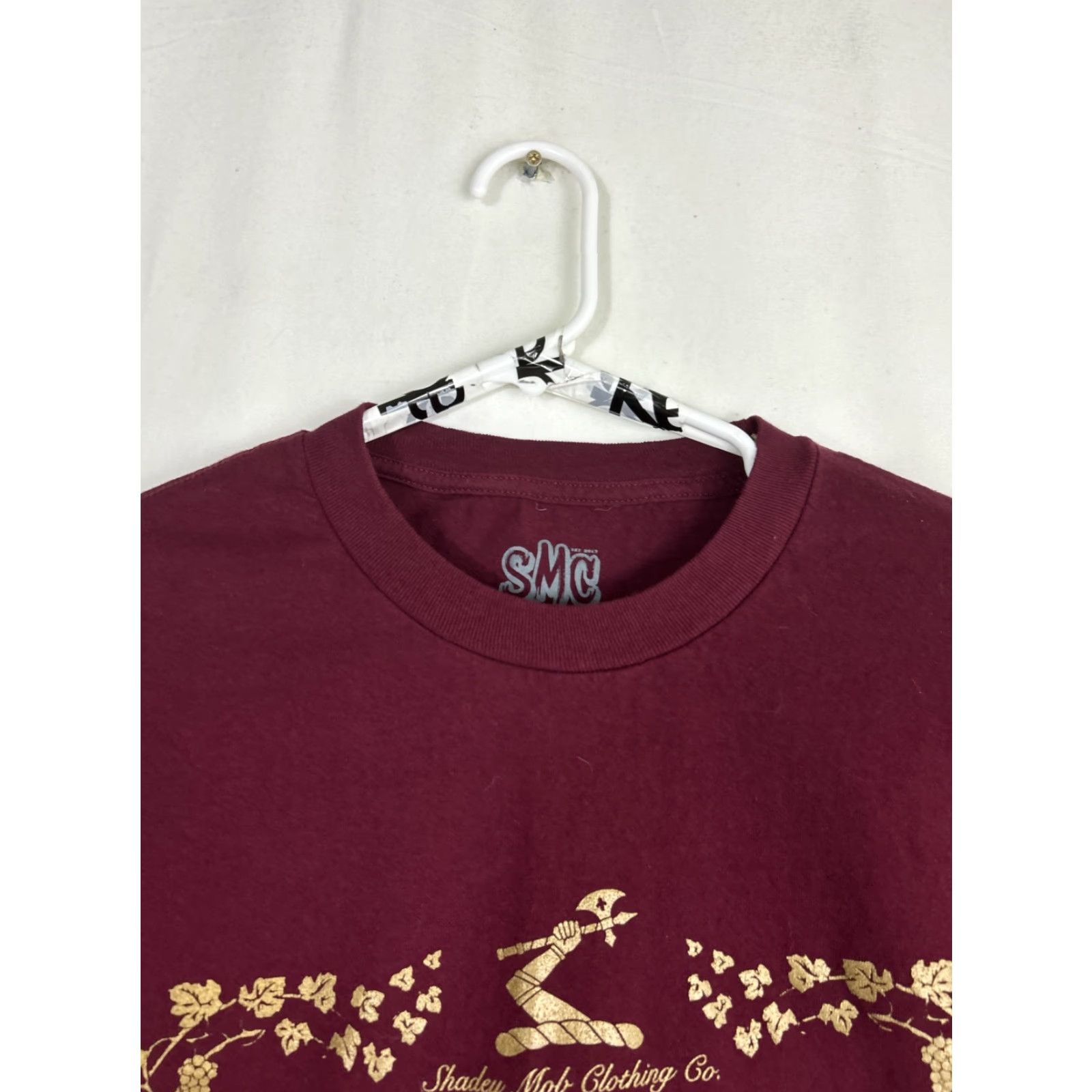 Vintage VINTAGE Shady Mob Clothing T-Shirt Mens XL Short Sleeve Maroon Gold Heem Team Drank Size US XL / EU 56 / 4 - 3 Thumbnail