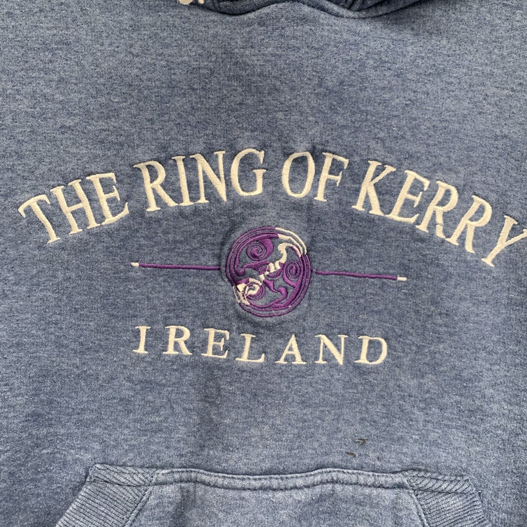 Logo 7 VINTAGE Quills Hoodie XS Unisex Adults 90s Ring Of Kerry Ireland Embroidered Logo Blue Cotton Blend Fleece Hooded Pockets Pullover Size US XS / EU 42 / 0 - 3 Thumbnail